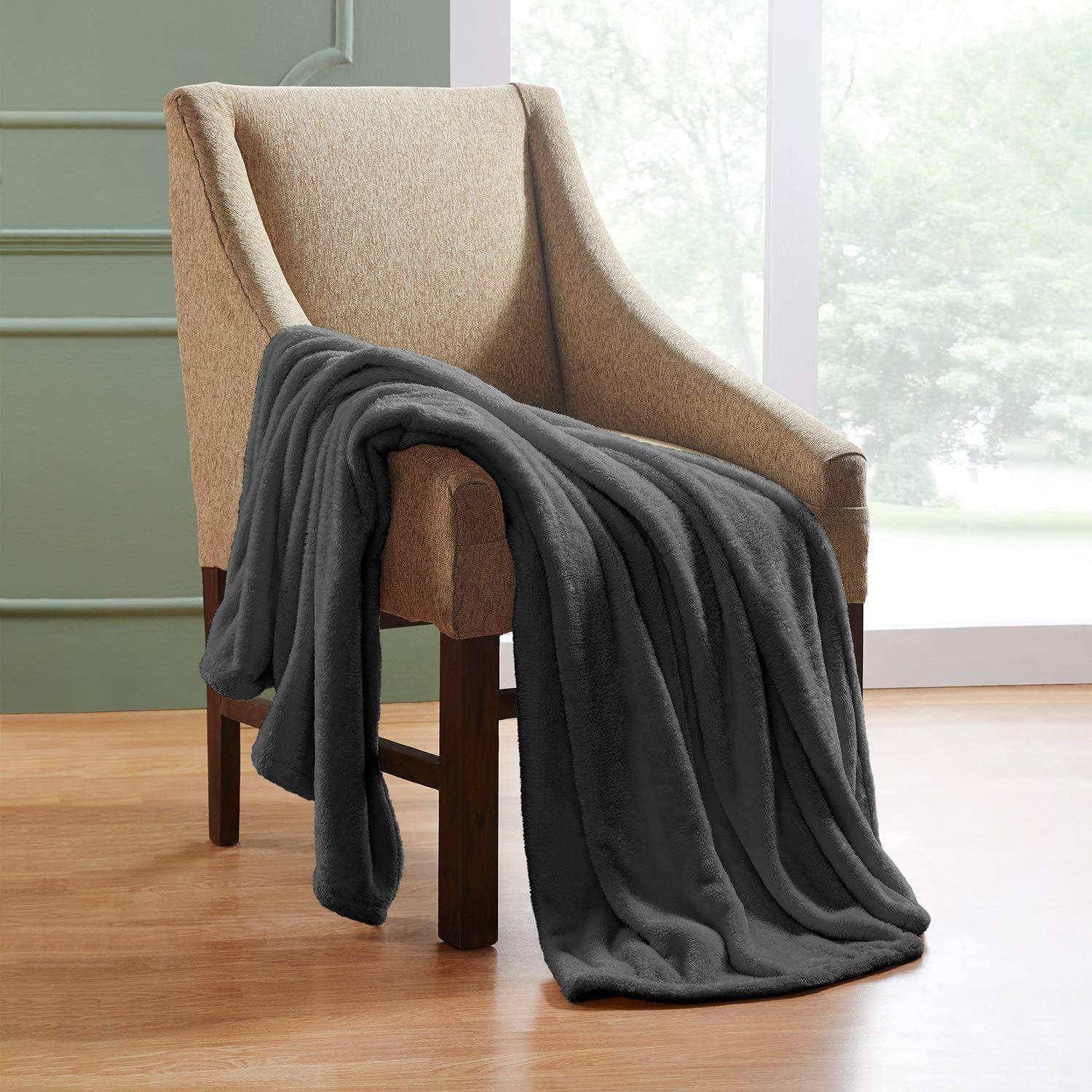 Superior Superior Solid Polyester Reversible All-Season Fleece Throws Blanket