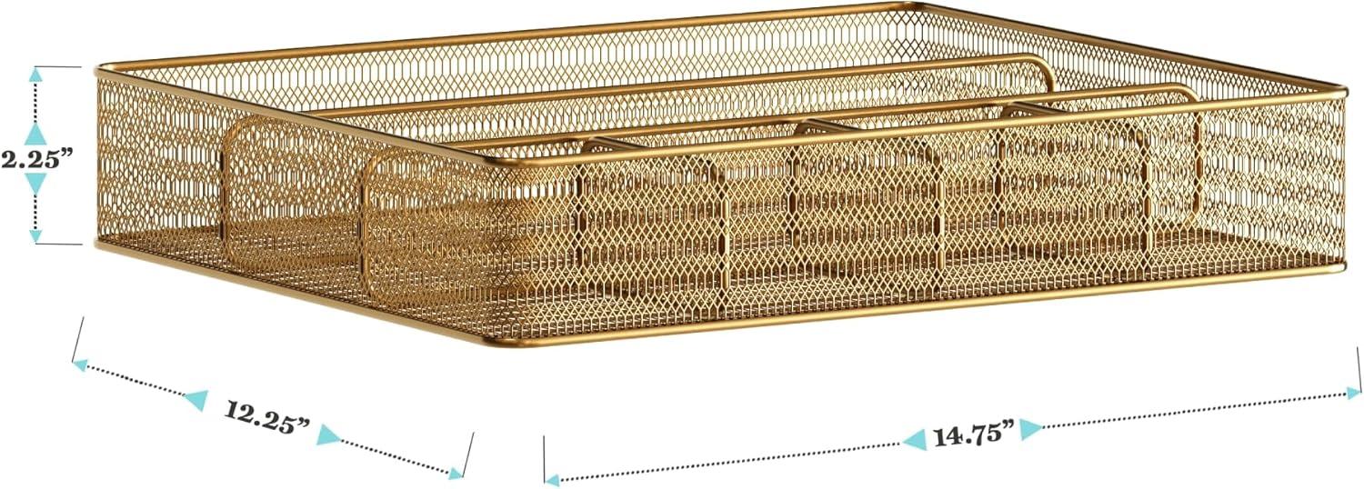 Thomas Martha Stewart Mesh Metal 6 Compartment Large Desk Drawer Organizer