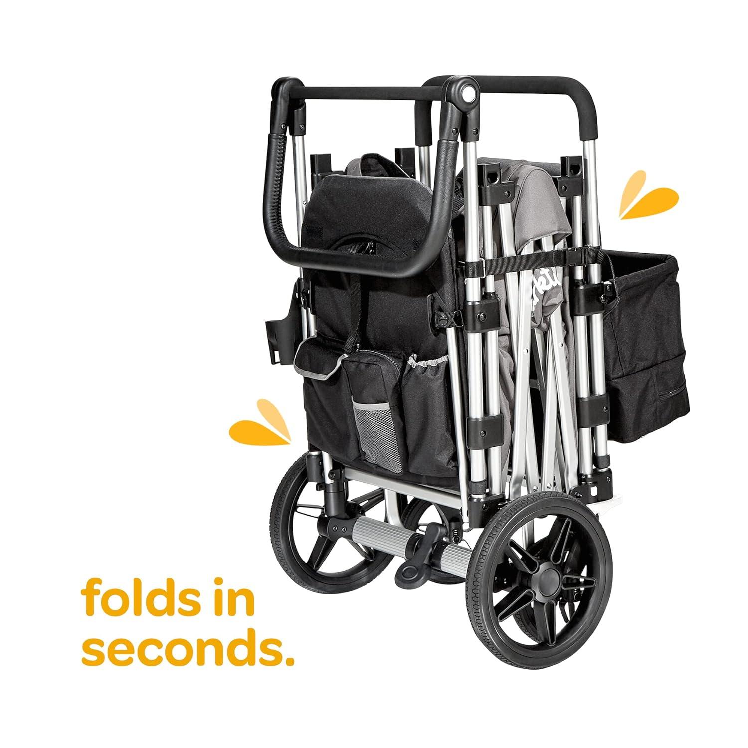 Larktale caravan - Double Seater Collapsible Wagon, All-Terrain Stroller Wagon for Kids, Baby, Toddler