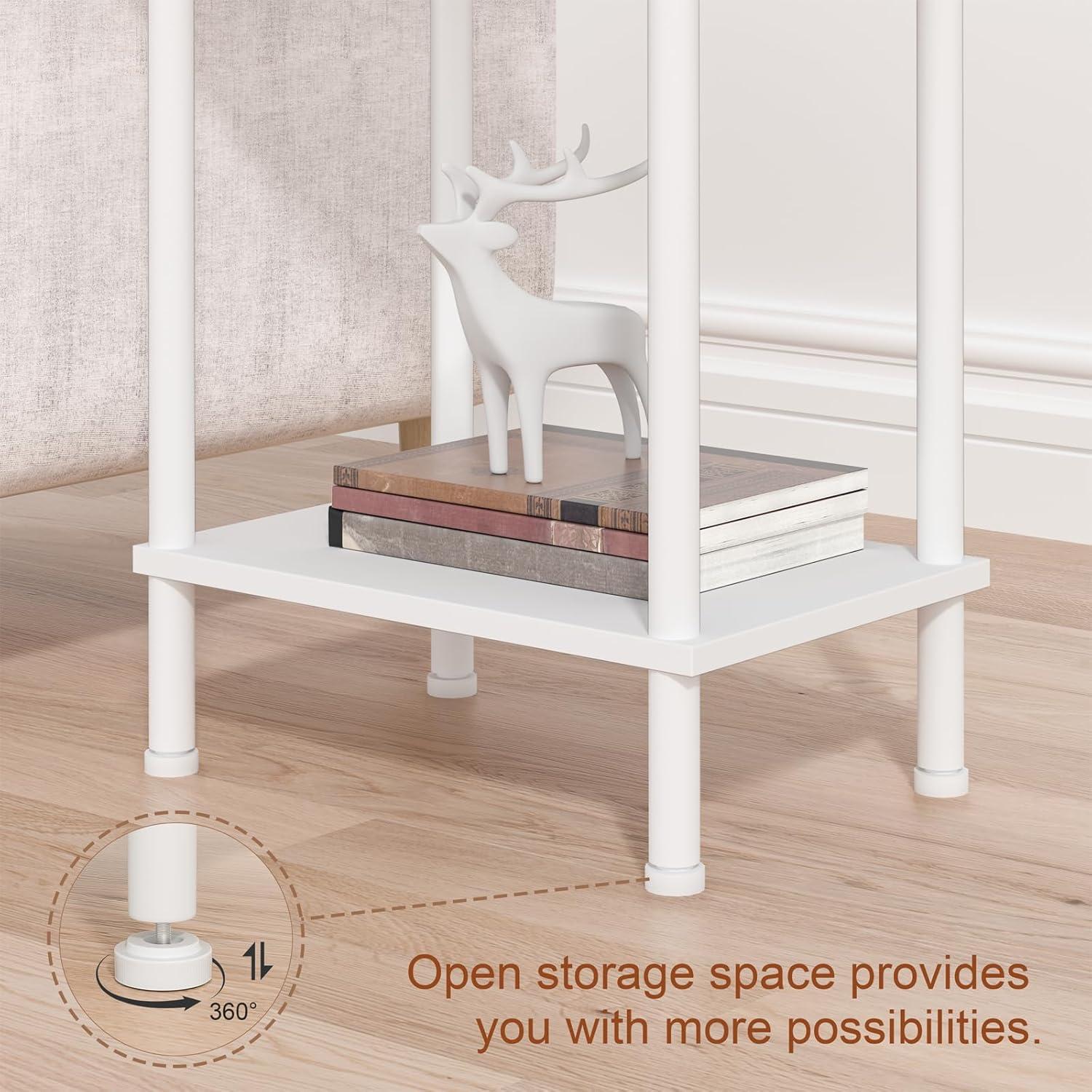 End Table, Set of 2, Side Table, Nightstand, 2-Tier Storage Shelf, Sofa Table for Small Space, Living Room, Bed Room TB01BW035