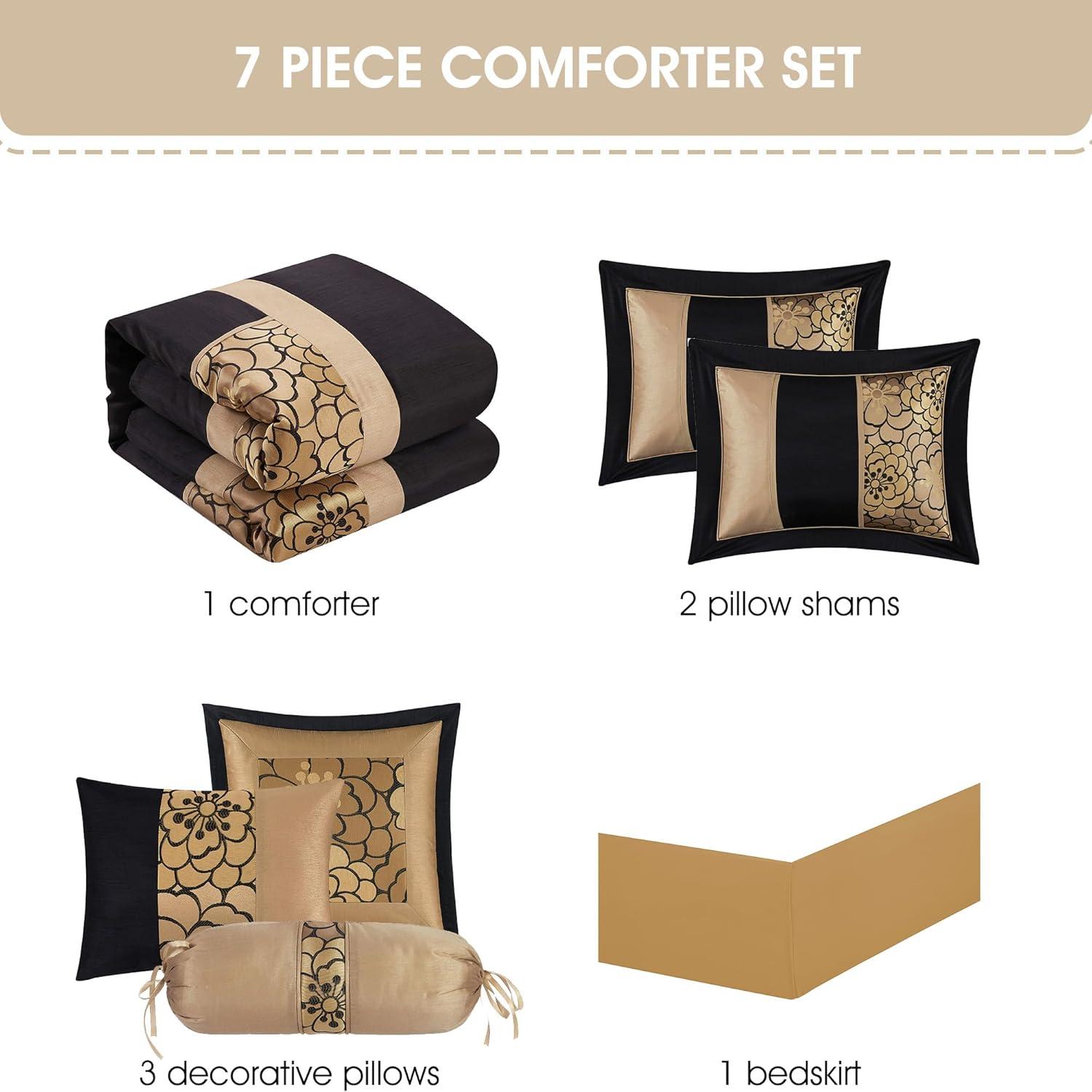 Nanshing America, Inc Kath 7 Piece Microfiber Modern & Contemporary Comforter Set