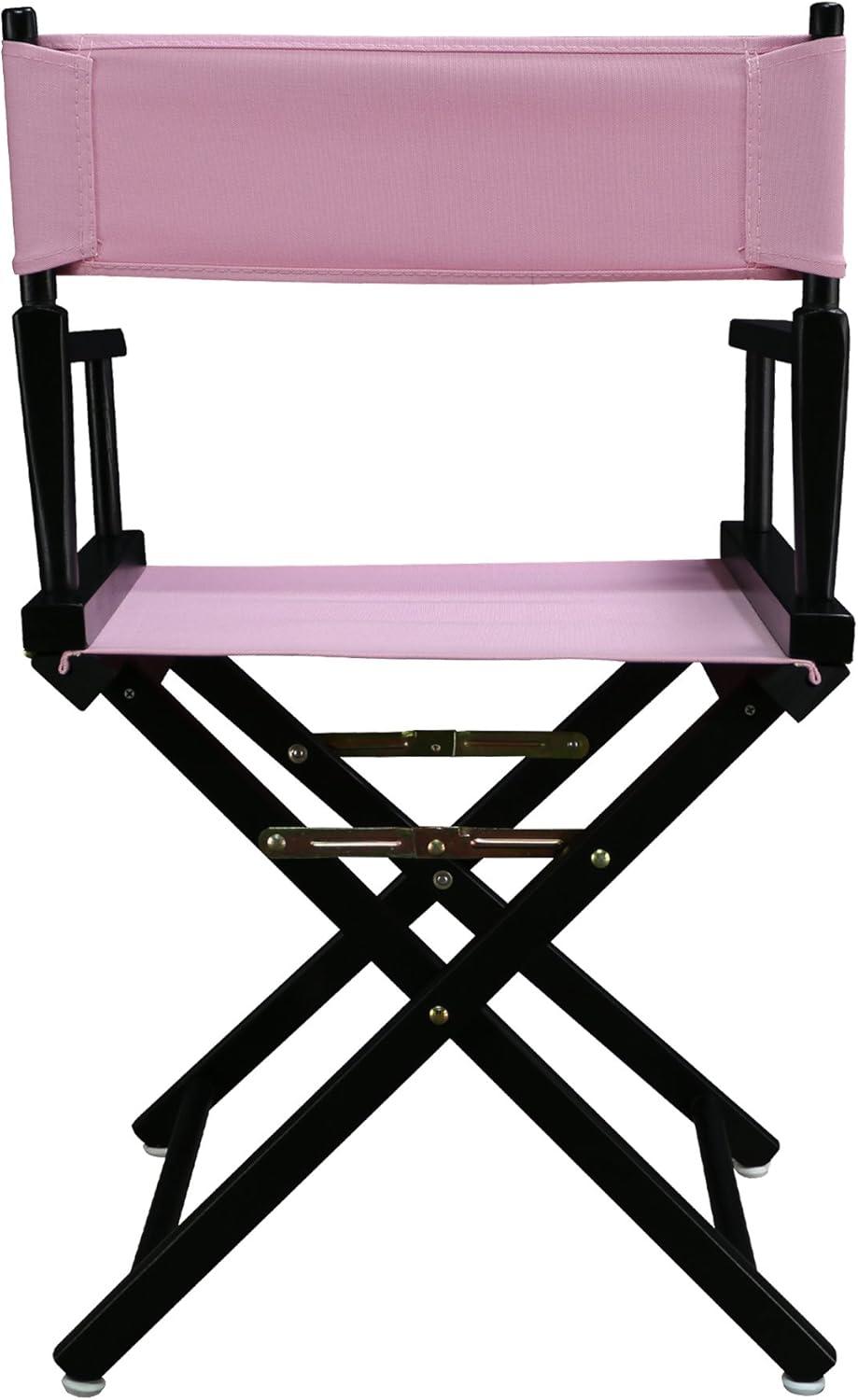 "18" Director's Chair Black Frame-Pink Canvas"