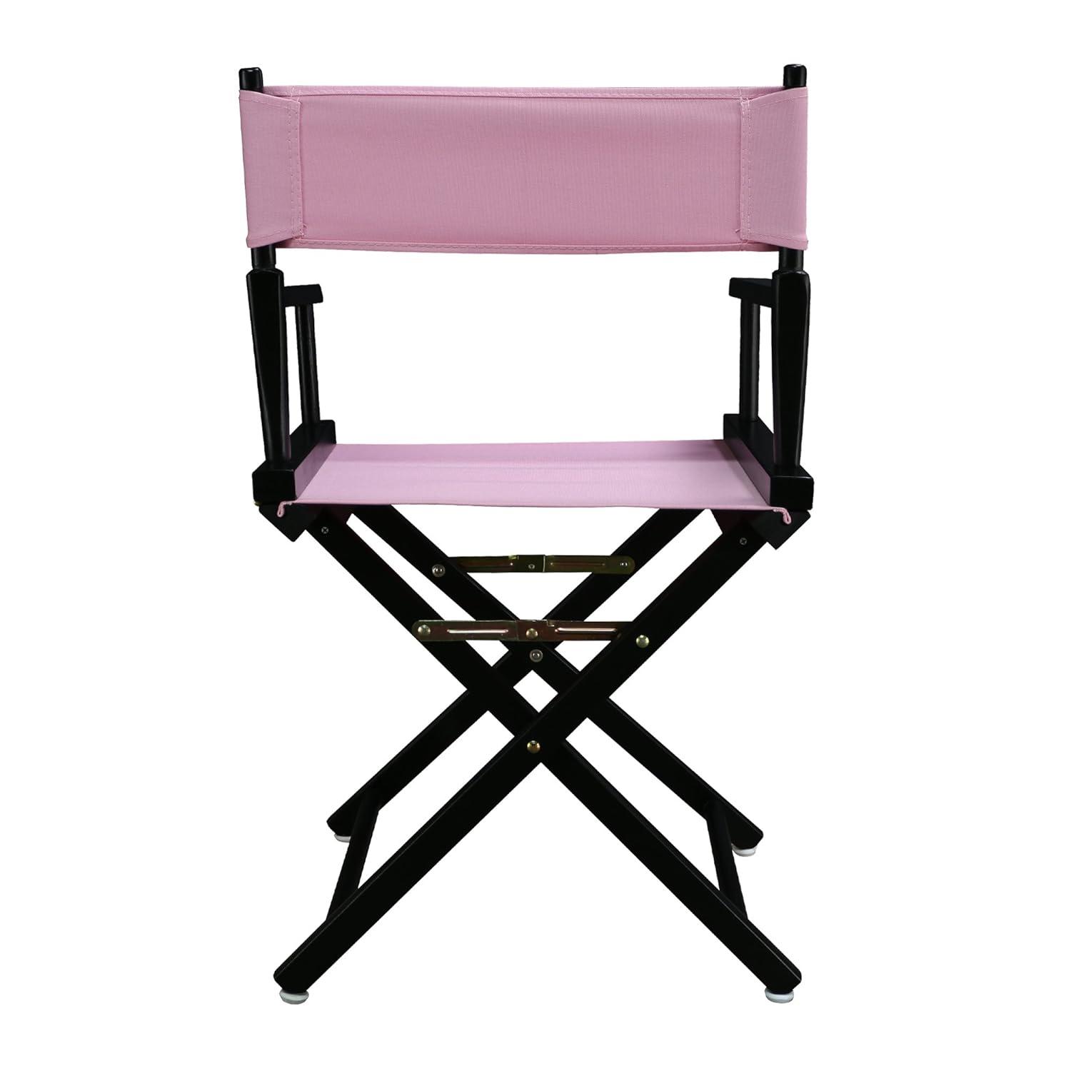 "18" Director's Chair Black Frame-Pink Canvas"