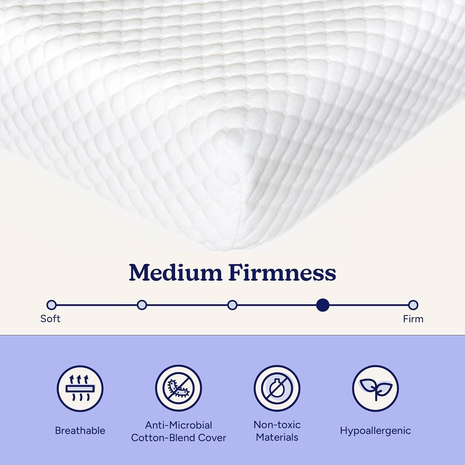 Full Size White Memory Foam Mattress with Breathable Cotton Cover