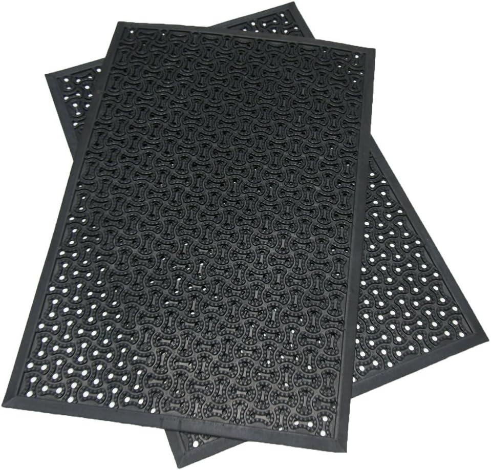 Rubber-Cal, Inc. Rubber-Cal "Dura-Scraper Drainage" Commercial Door Mat - Black