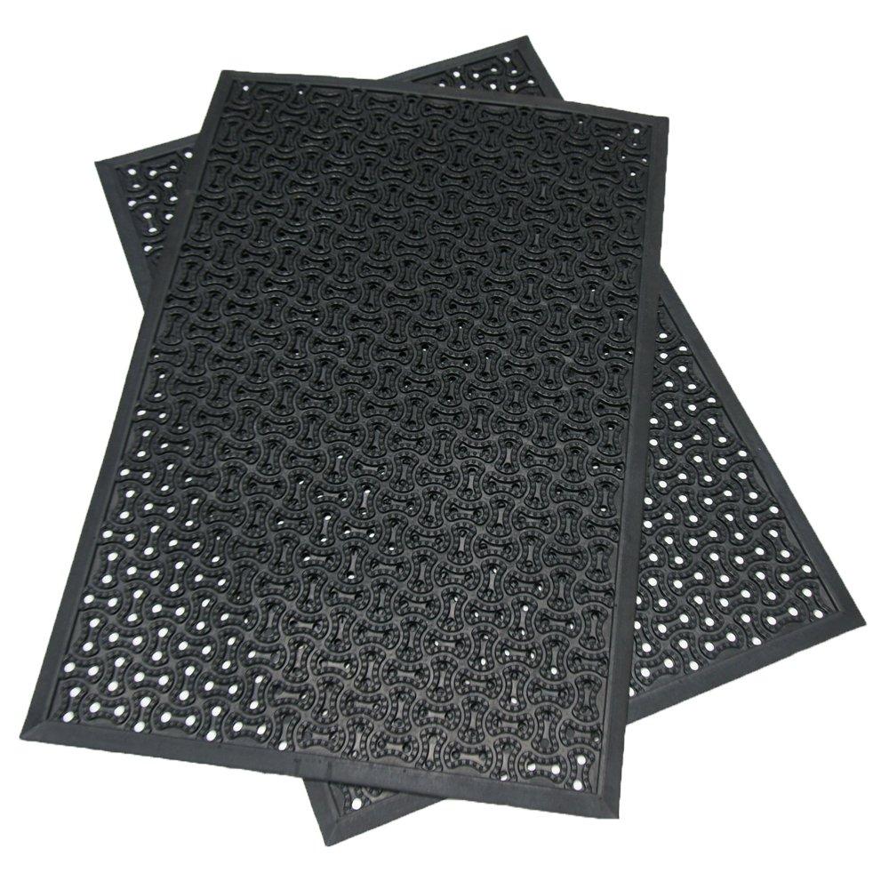 Rubber-Cal, Inc. Rubber-Cal "Dura-Scraper Drainage" Commercial Door Mat - Black