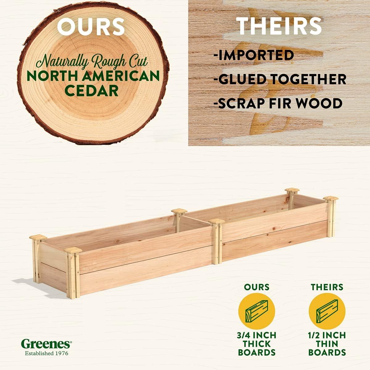 Premium Cedar Extra Large Raised Garden Bed with Natural Finish