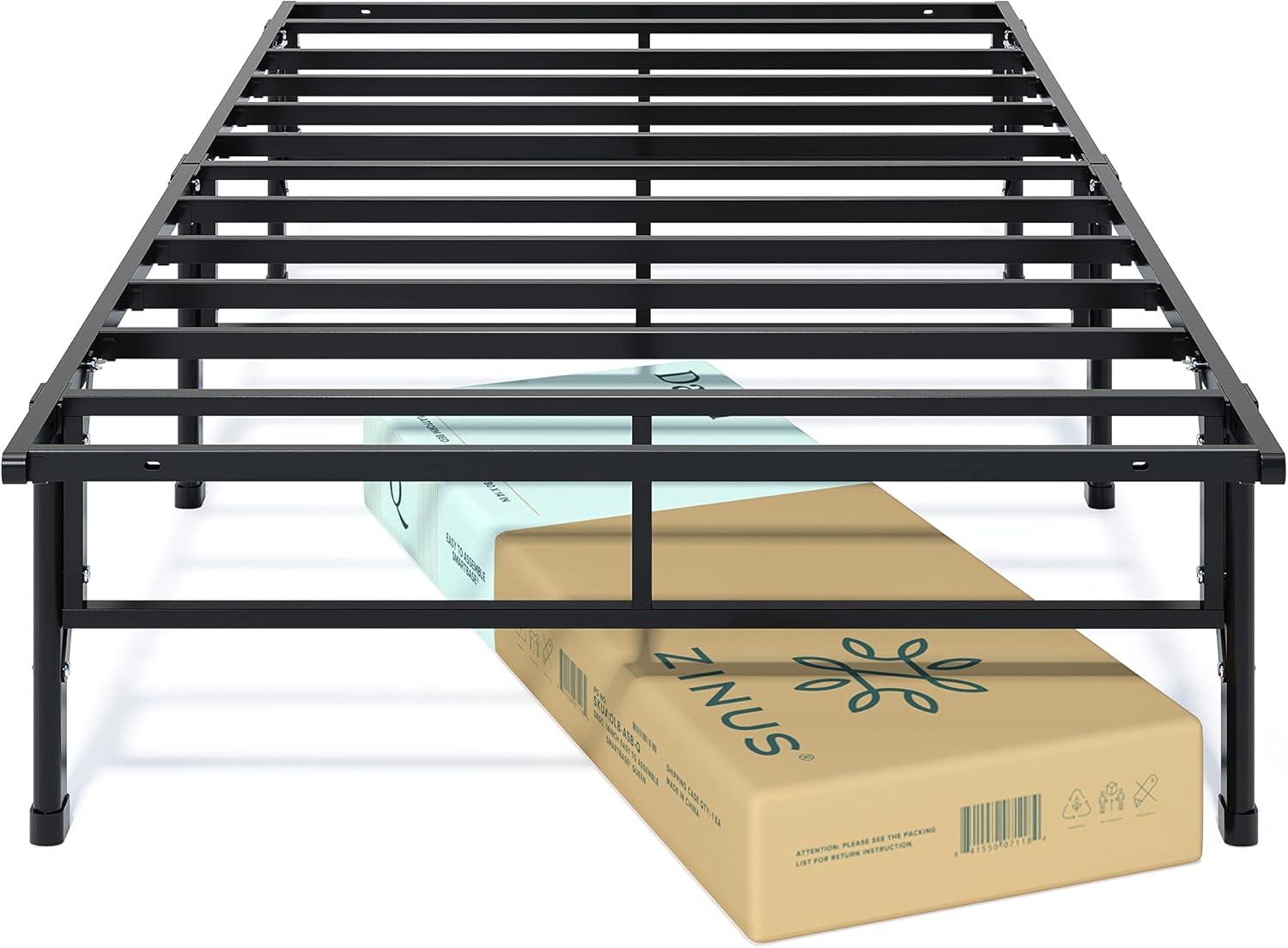 14" SmartBase Compack Mattress Foundation Black - Zinus