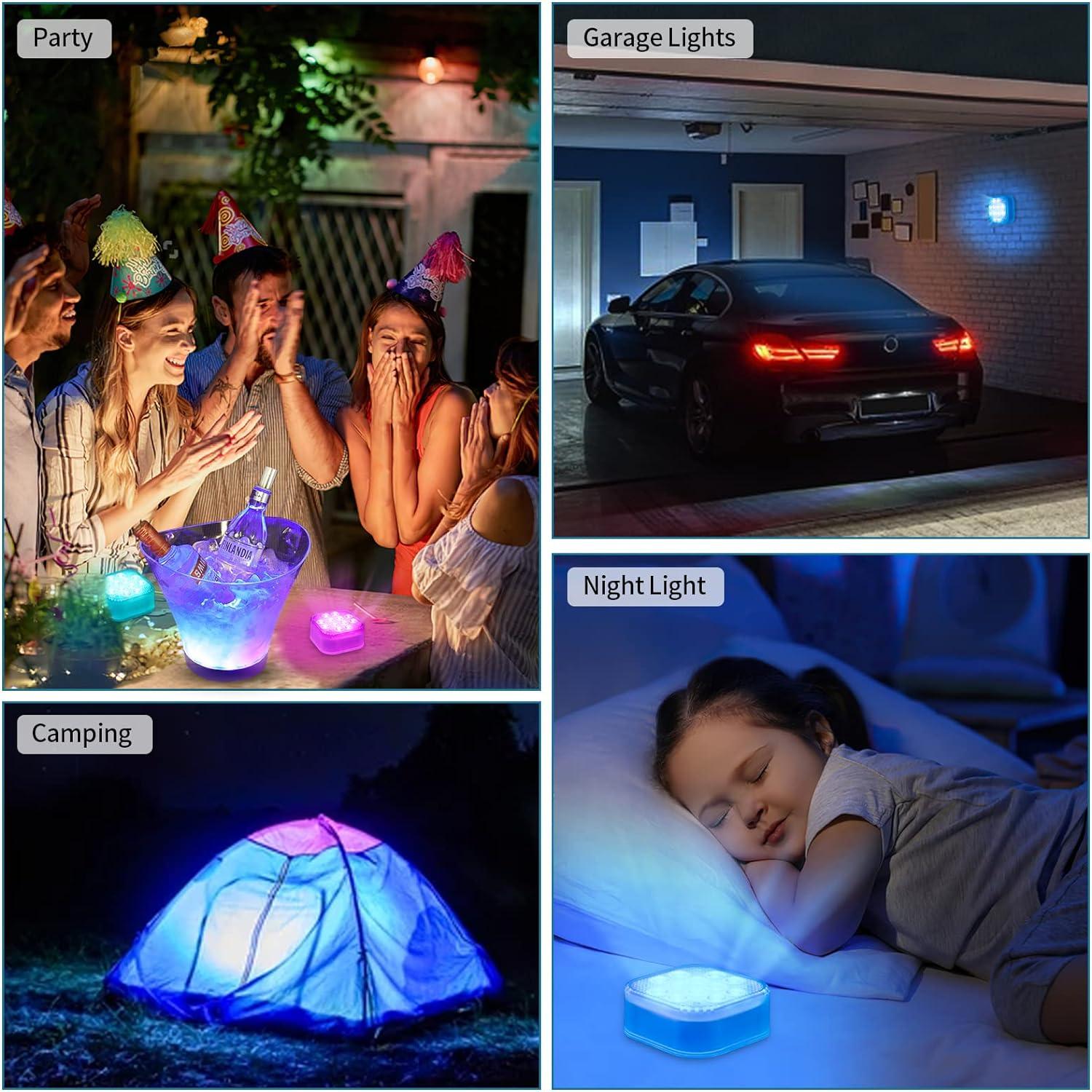 Pool Lights for Above Ground Pools Waterproof with Remote, Underwater Rechargeable 2600mAh Battery Magnetic 16 Color Changing Floating Submersible Pool Light for Inground Pool LED Lights Party Decor