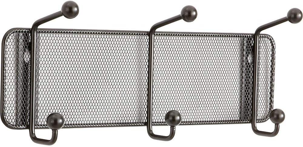 Safco, Saf6402Bl, Onyx Mesh 3-Hook Garment Wall Rack, 1 Each, Black