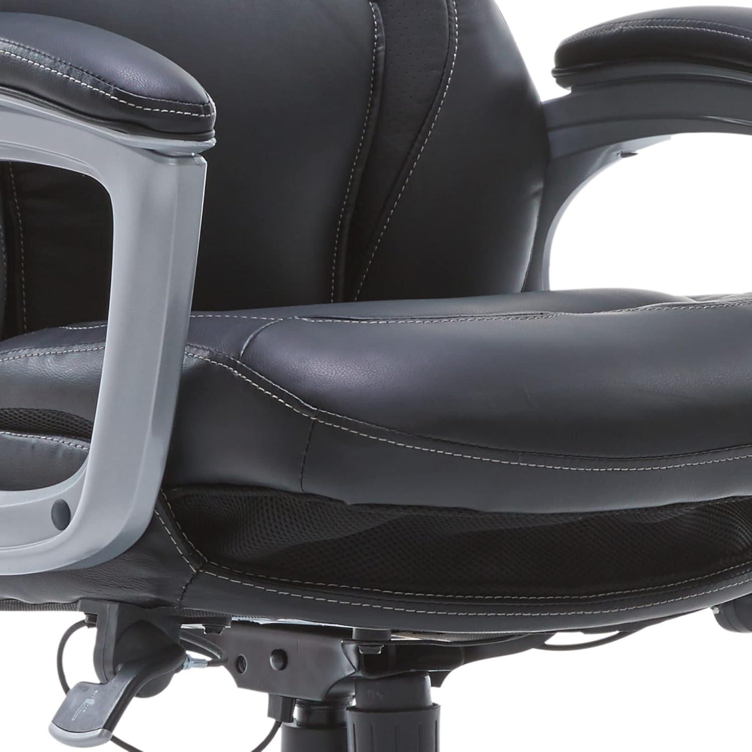 Black Bonded Leather Ergonomic Executive Swivel Chair