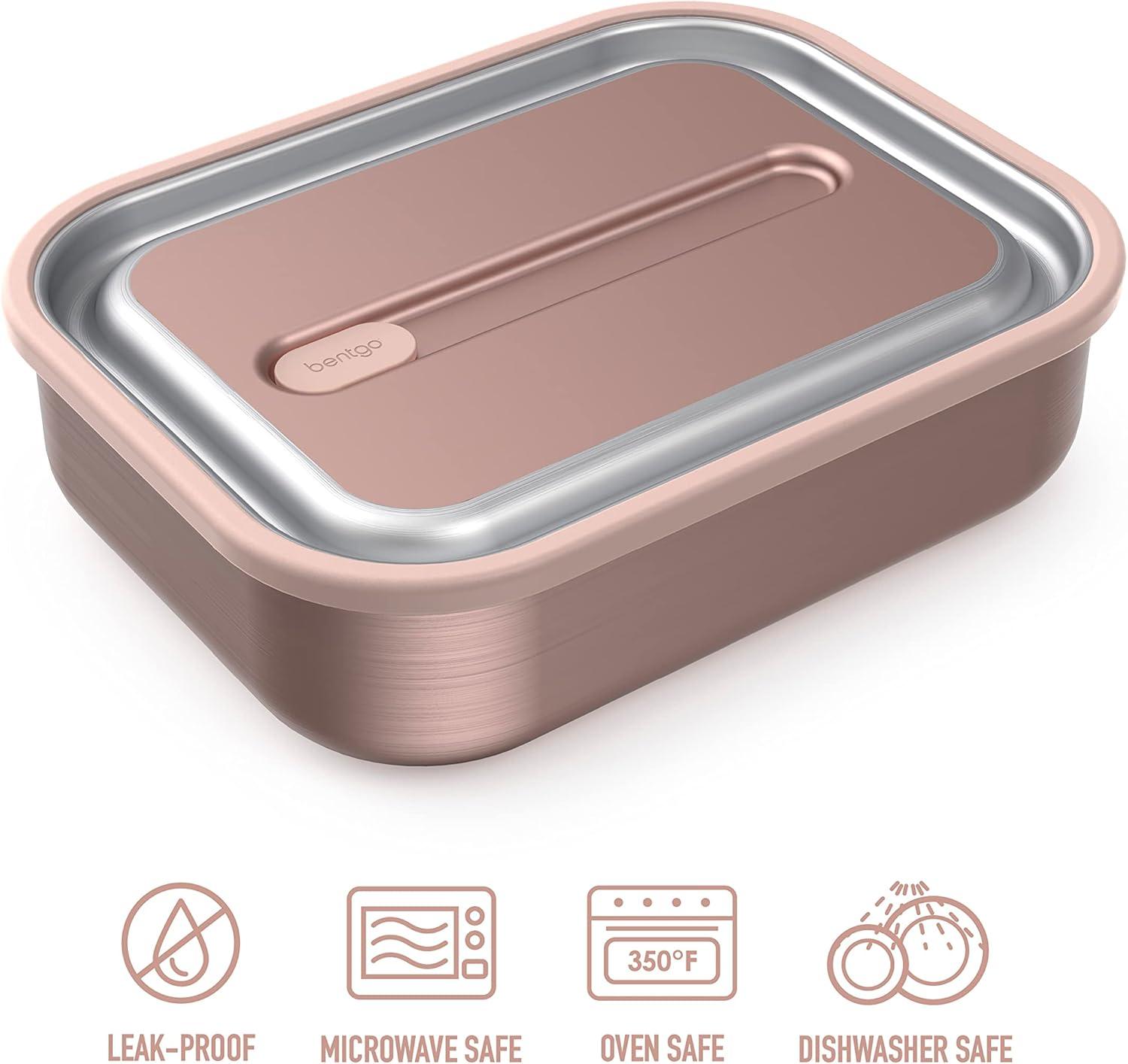 Rose Gold Stainless Steel Leak-Proof Bento Lunch Box