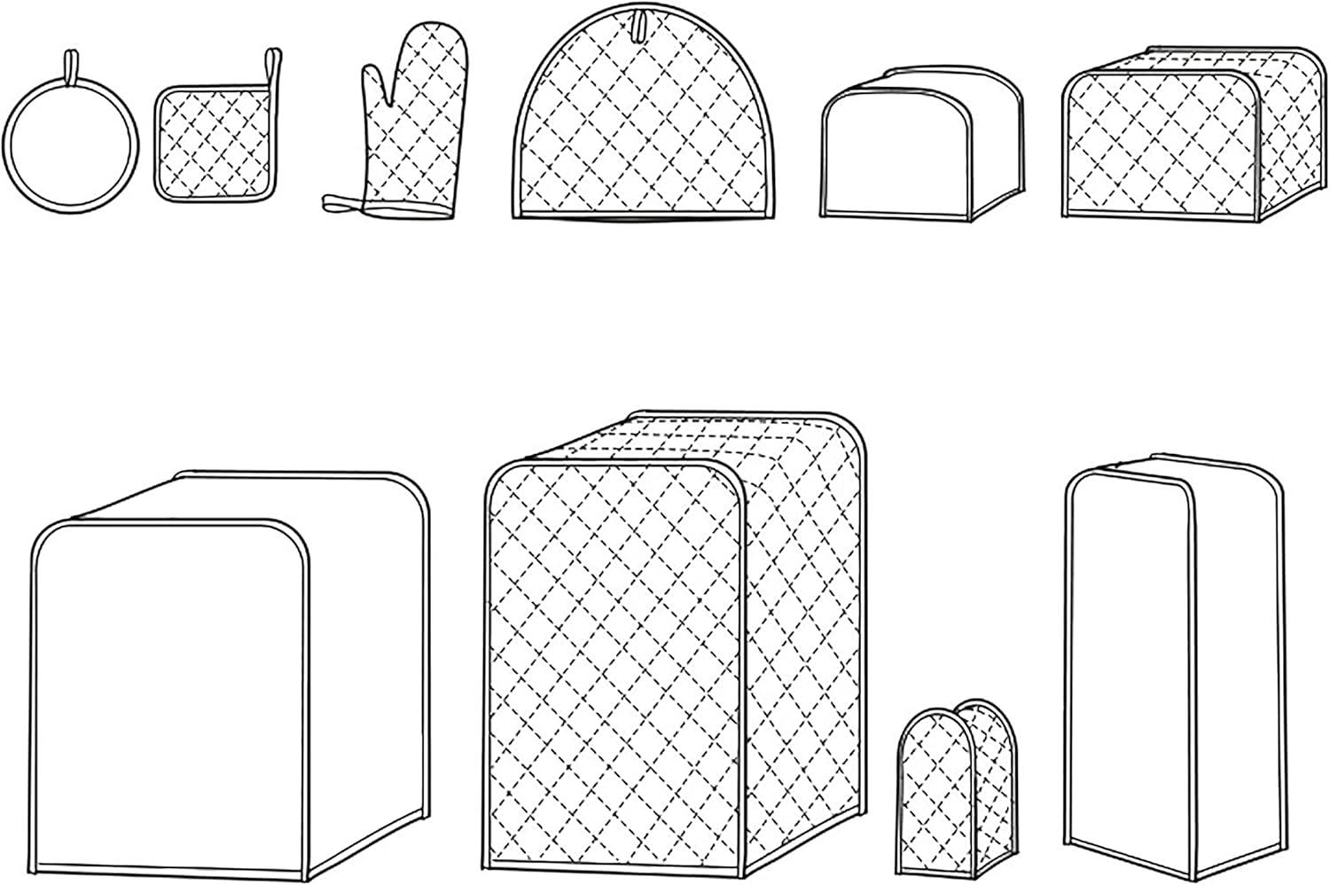Simplicity Kitchen Appliance Covers, Oven Mitt, and Pot Holder Packet, Code 9303 Sewing Pattern, One Size, White