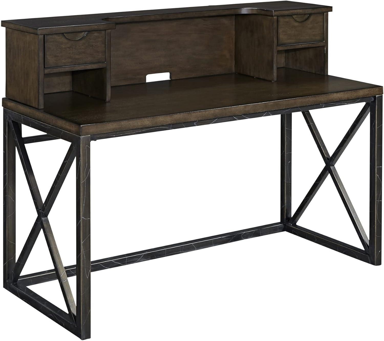 Homestyles Xcel Wood Computer Writing Desk 54 inch, Home Office Table, Work Desk With Sturdy Metal Base