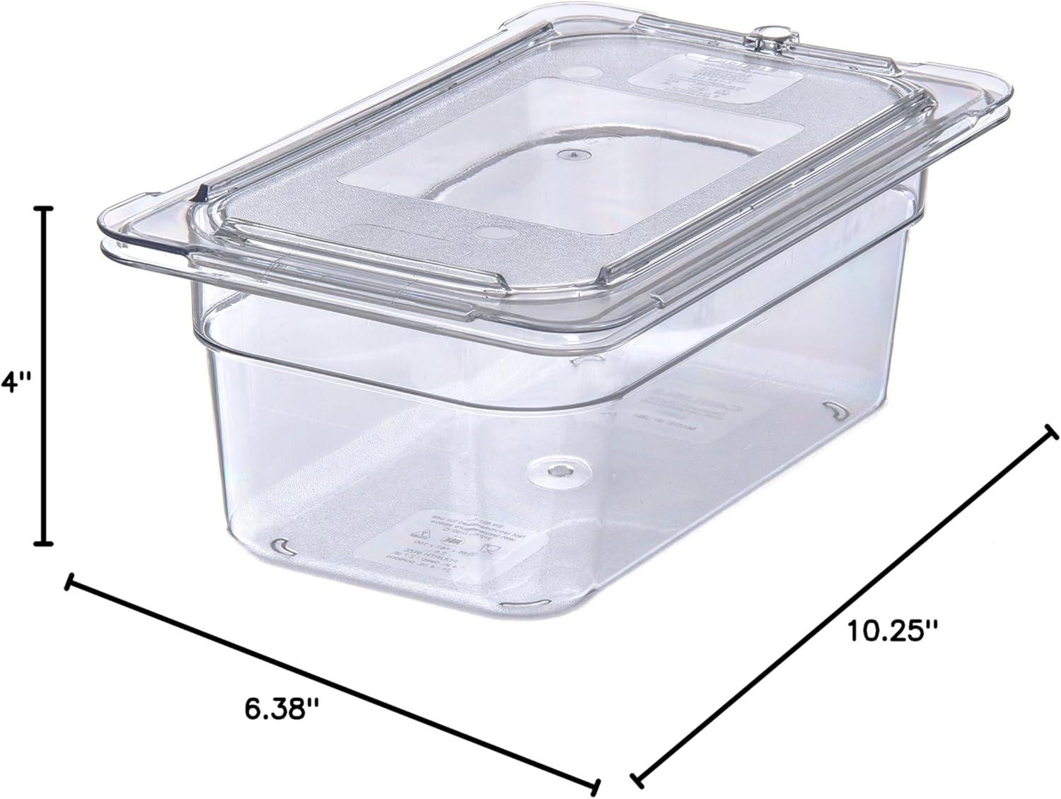 Clear 1/4 Size 4-Inch Deep Plastic Food Pan