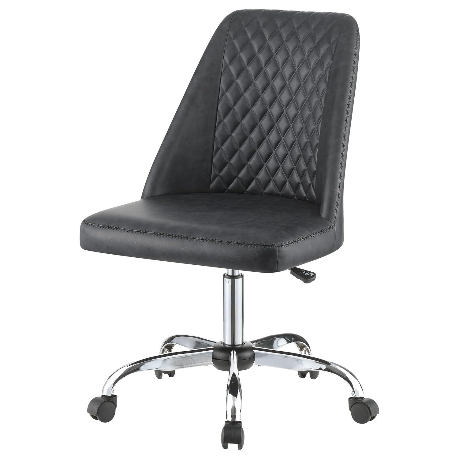 Coaster Althea Upholstered Tufted Back Faux Leather Office Chair in Gray