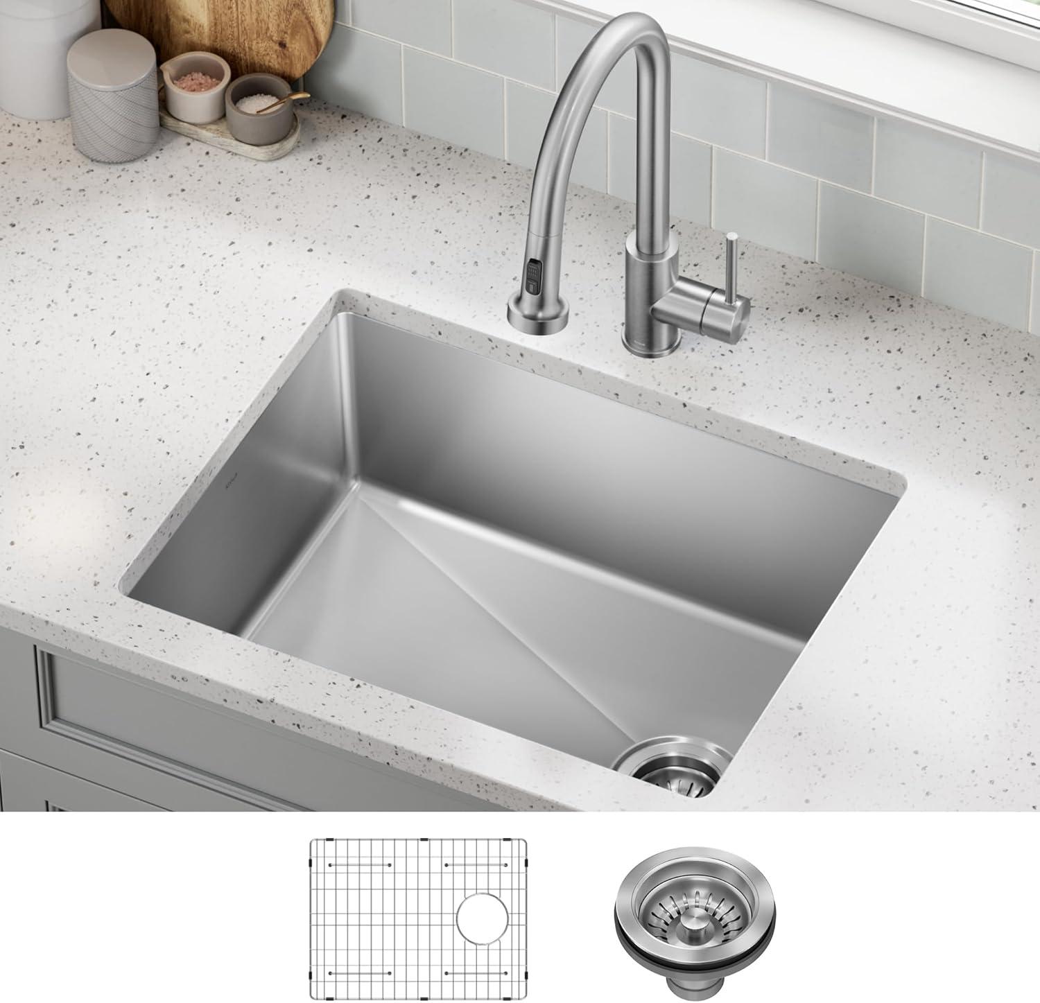 Fairlane 25-Inch Satin Stainless Steel Undermount Kitchen Sink