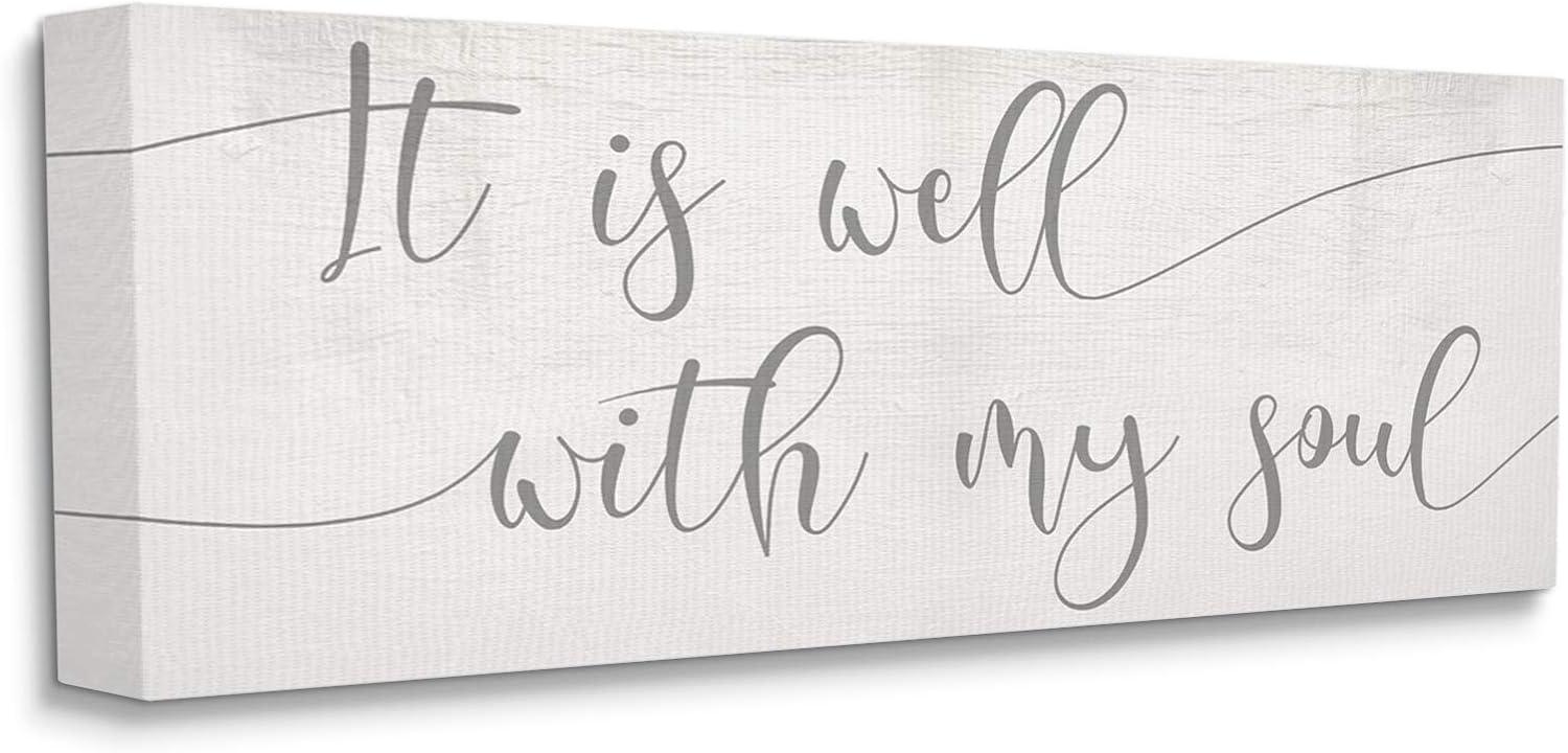 Soft Grey Script Motivational Quote Canvas Wall Art, 13 x 30