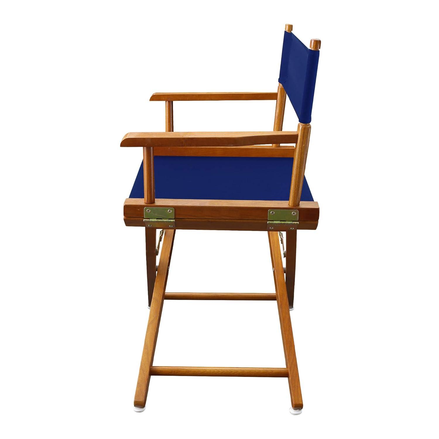 Casual Home Extra-Wide Premium 18" Directors Chair Mission Oak Frame W/Royal Blue Color Cover