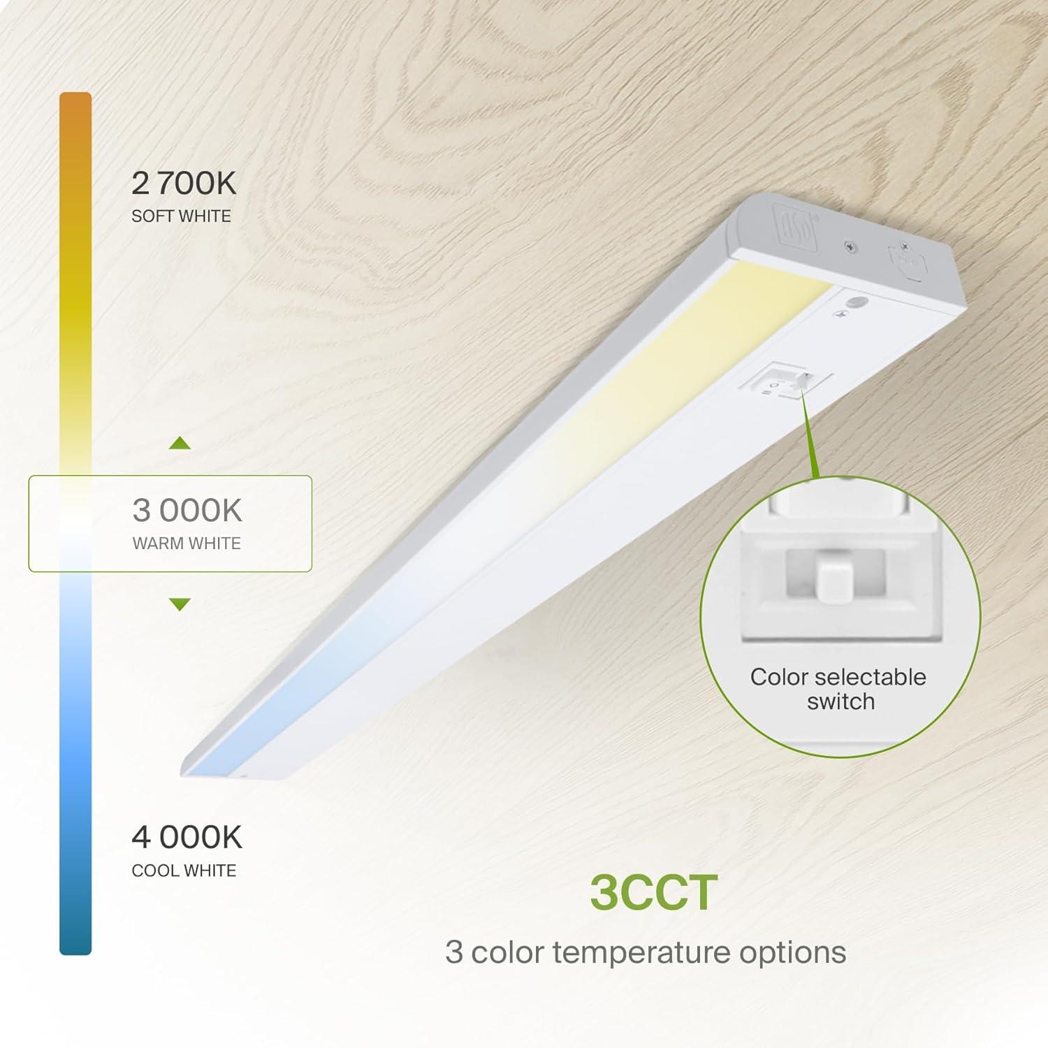 24 Inch White Dimmable LED Under Cabinet Light with Adjustable Color Temperature