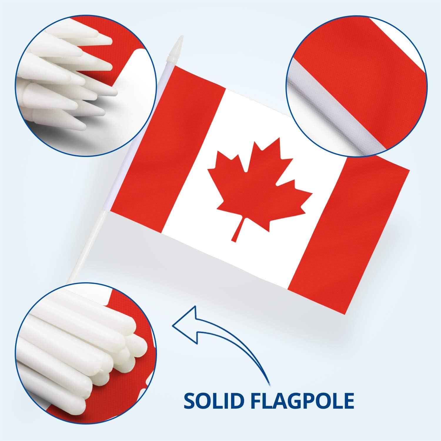 Anley Canada Mini Flag 12 Pack - Hand Held Small Miniature Canadian Flags 5x8 Inch