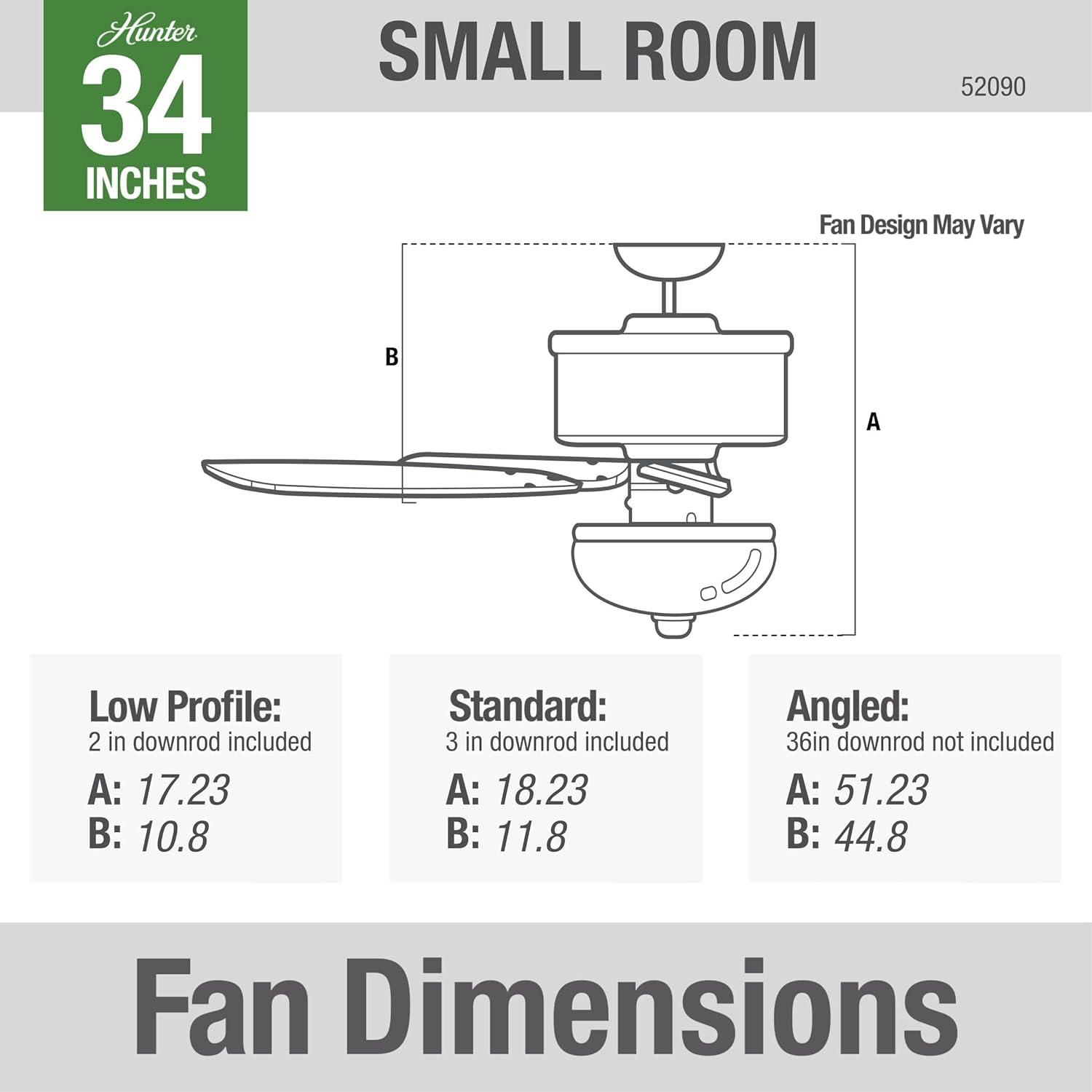 WhisperWind 34" New Bronze Ceiling Fan with Walnut Blades and LED Lights