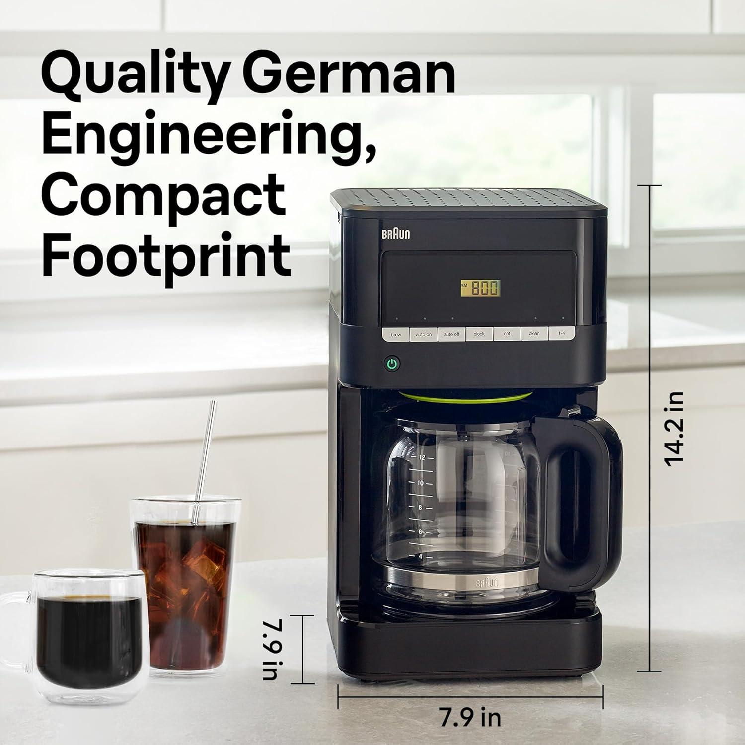 Braun BrewSense 12-Cup Drip Coffee Maker with Brew Strength Selector and Glass Carafe