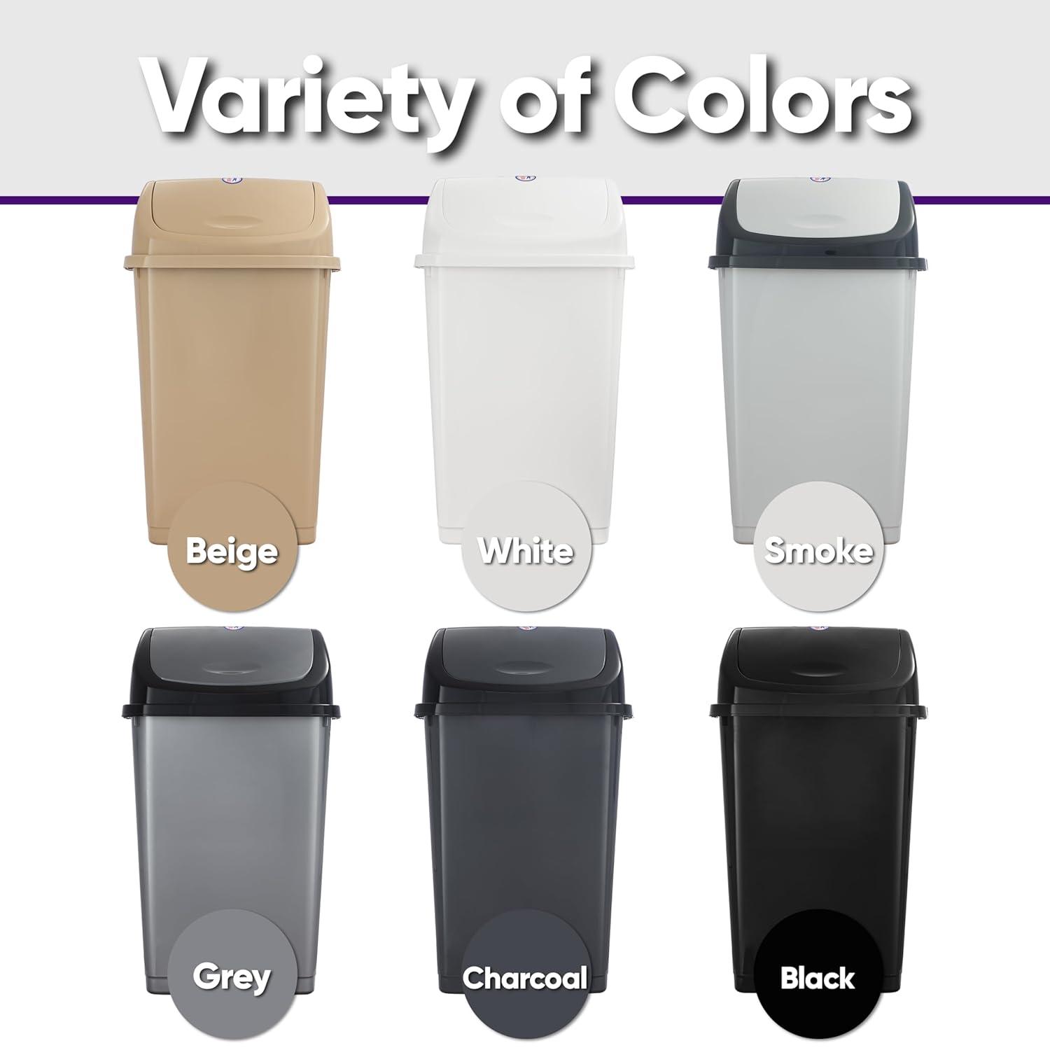 Superio Plastic 13 Gallon Swing Top Trash Can