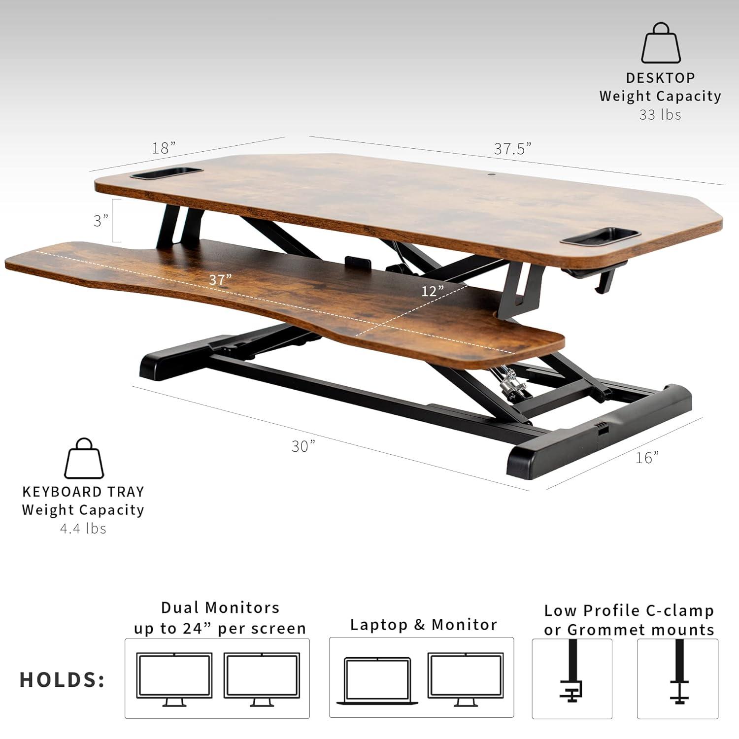 Vivo VIVO Height Adjustable Corner Desktop Monitor Riser 38" (DESK-V000KL series)
