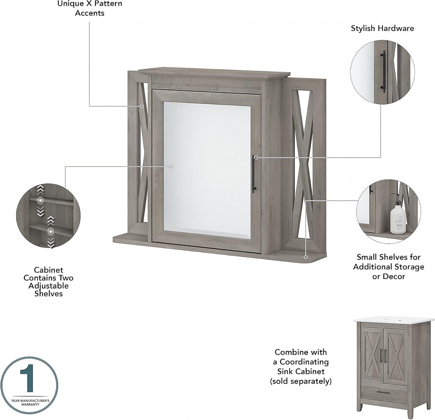 32''W Surface Framed Medicine Cabinet with Mirror