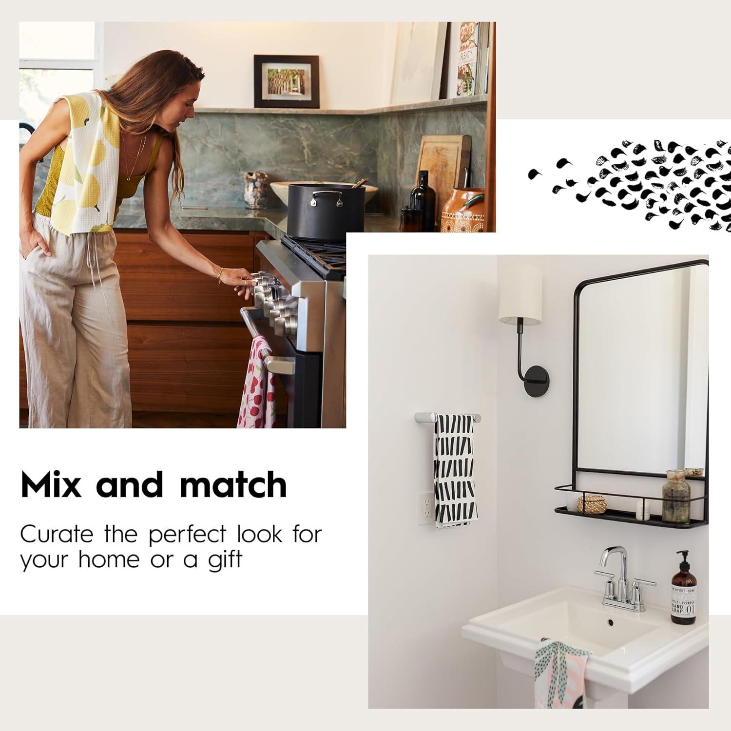 GEOMETRY Kitchen Tea Towels - Quick Dry Microfiber Dish Towels for Kitchen - Spring Sprout 18" x 30" (1 Pack)