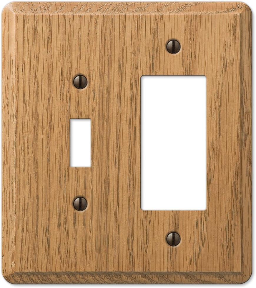 Amerelle Contemporary Brown 2 gang Wood Rocker/Toggle Wall Plate 1 pk