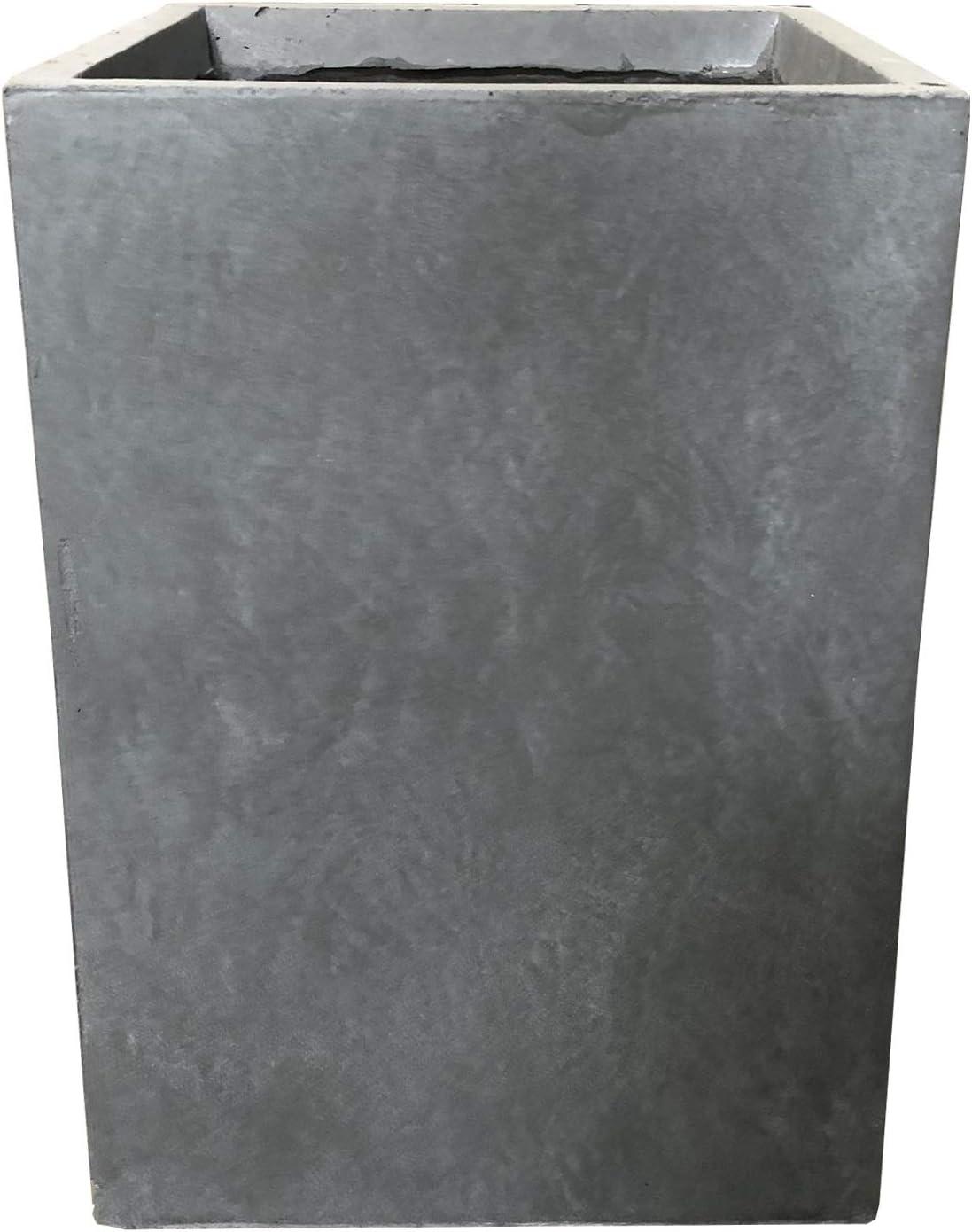 Rosemead Home & Garden, Inc. 9" Wide Kante Lightweight Modern Square Concrete/Fiberglass Indoor Outdoor Planter Box Slate Gray