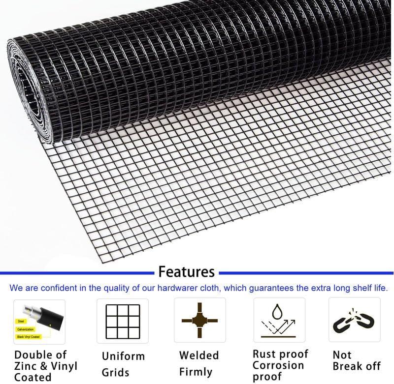 Black Vinyl Coated Metal Chicken Wire Mesh Roll