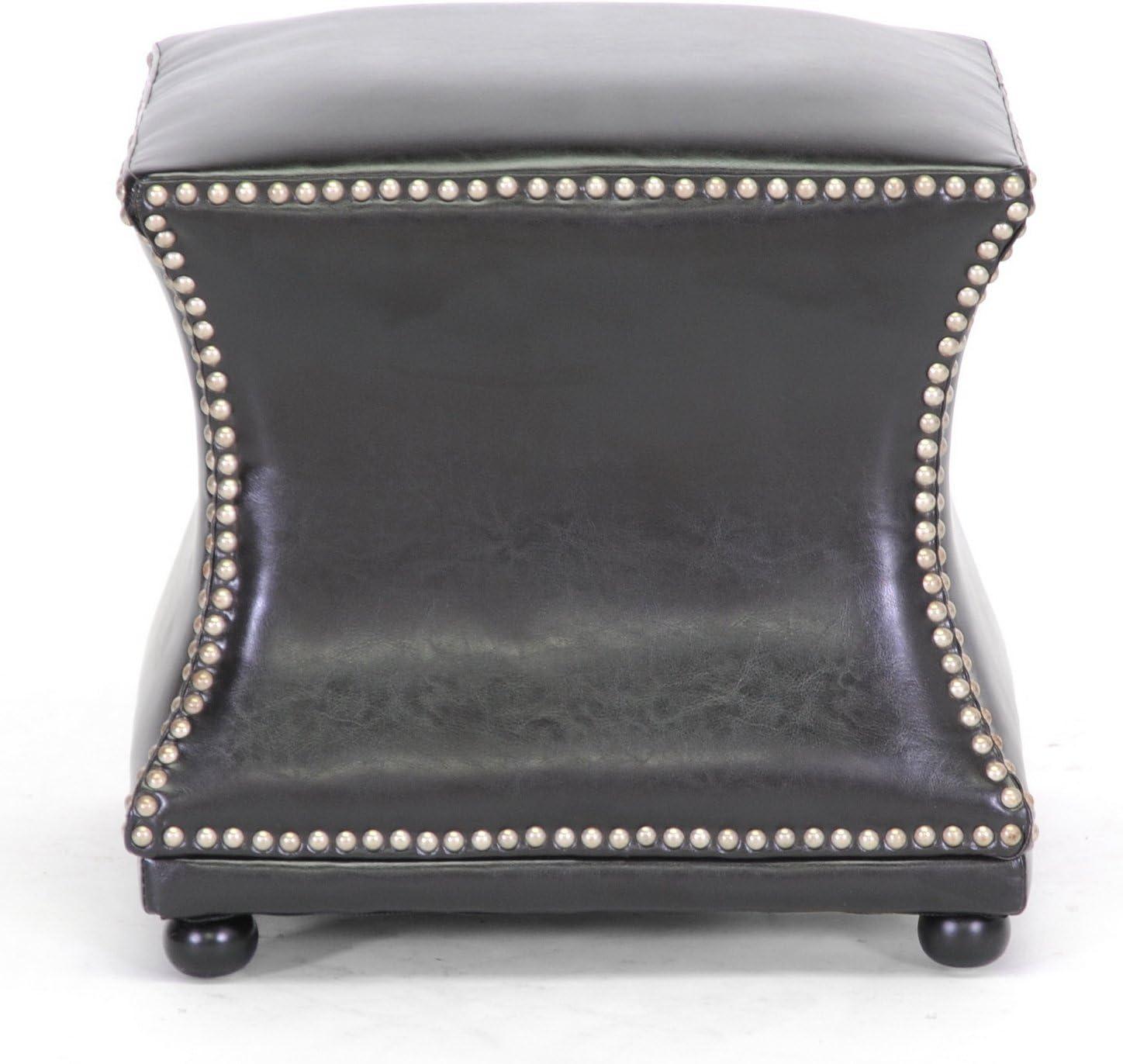 Ellastone Modern Leather Ottoman Dark Brown - Baxton Studio: Square Footstool, Faux Upholstered, No Assembly