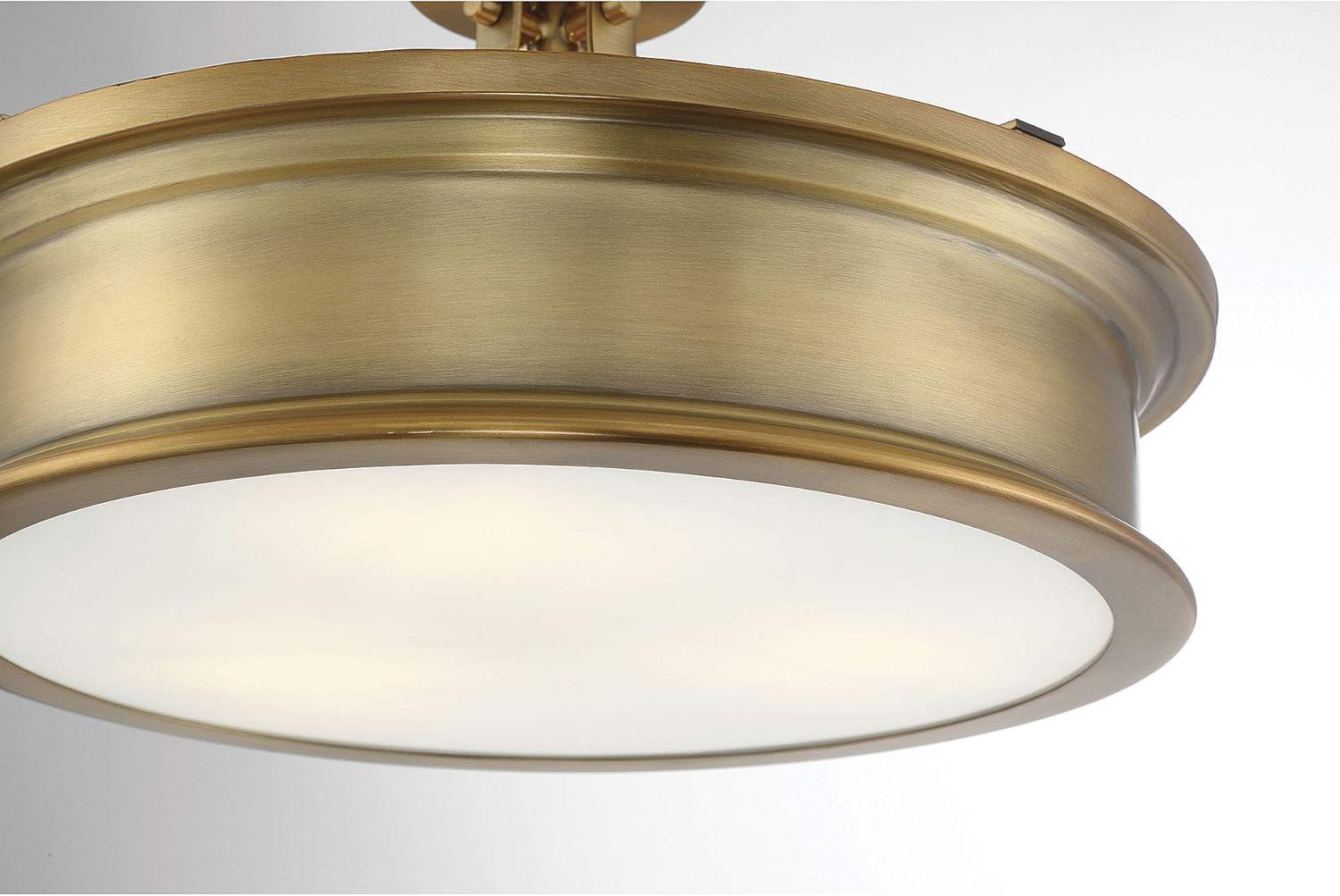 Savoy House Watkins 3 - Light Semi-Flush Mount in  Warm Brass