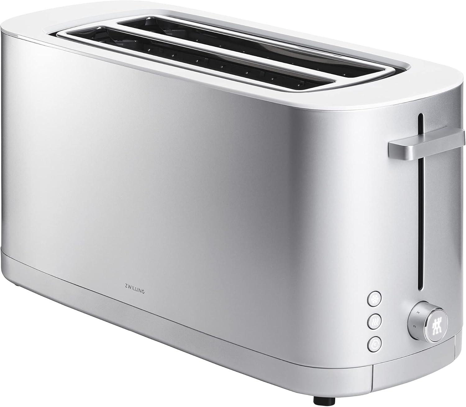 ZWILLING J.A. Henckels ZWILLING Enfinigy, 4-Slice Long Slot Toaster, Extra Wide 1.5" Slots for Bagels and Toast