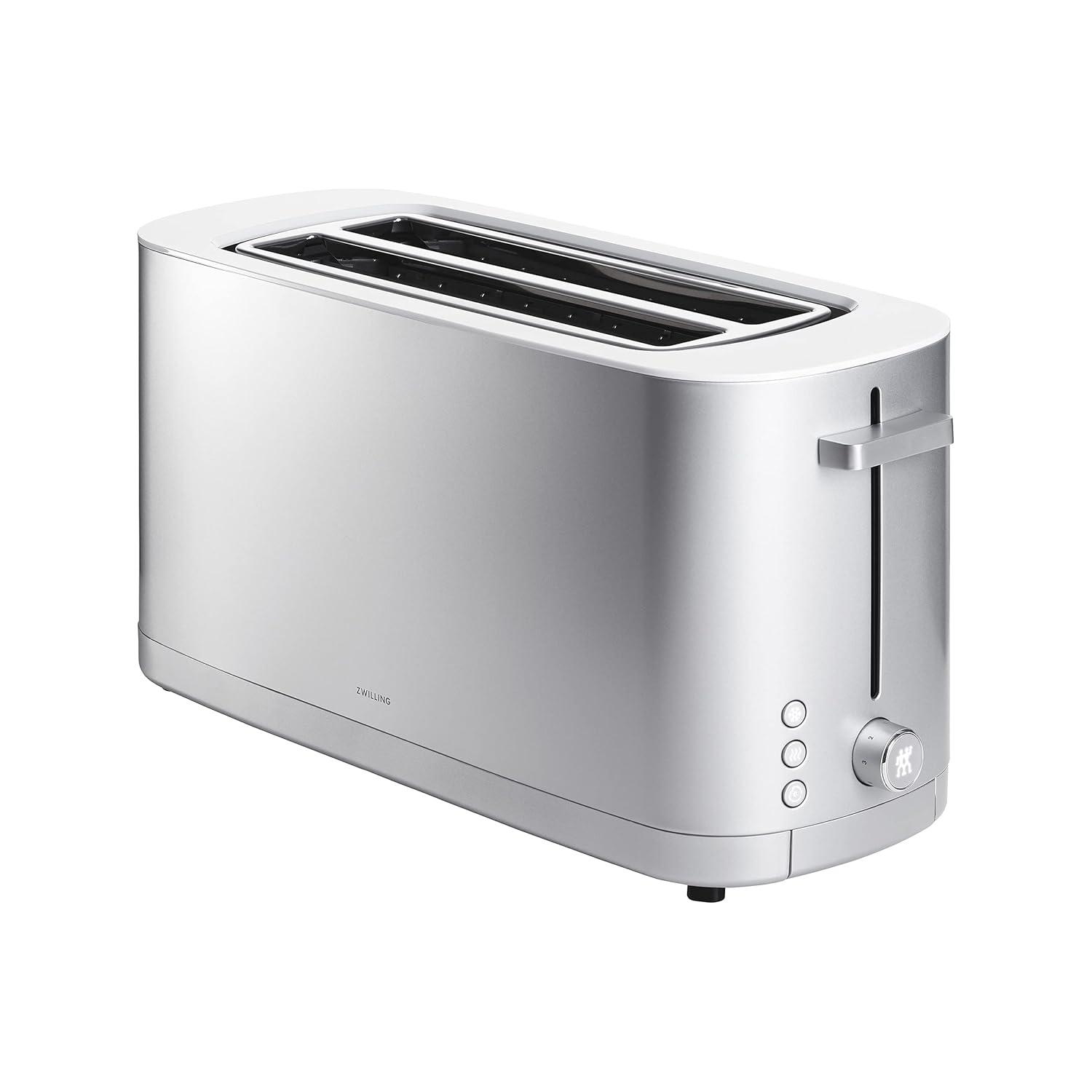 ZWILLING J.A. Henckels ZWILLING Enfinigy, 4-Slice Long Slot Toaster, Extra Wide 1.5" Slots for Bagels and Toast