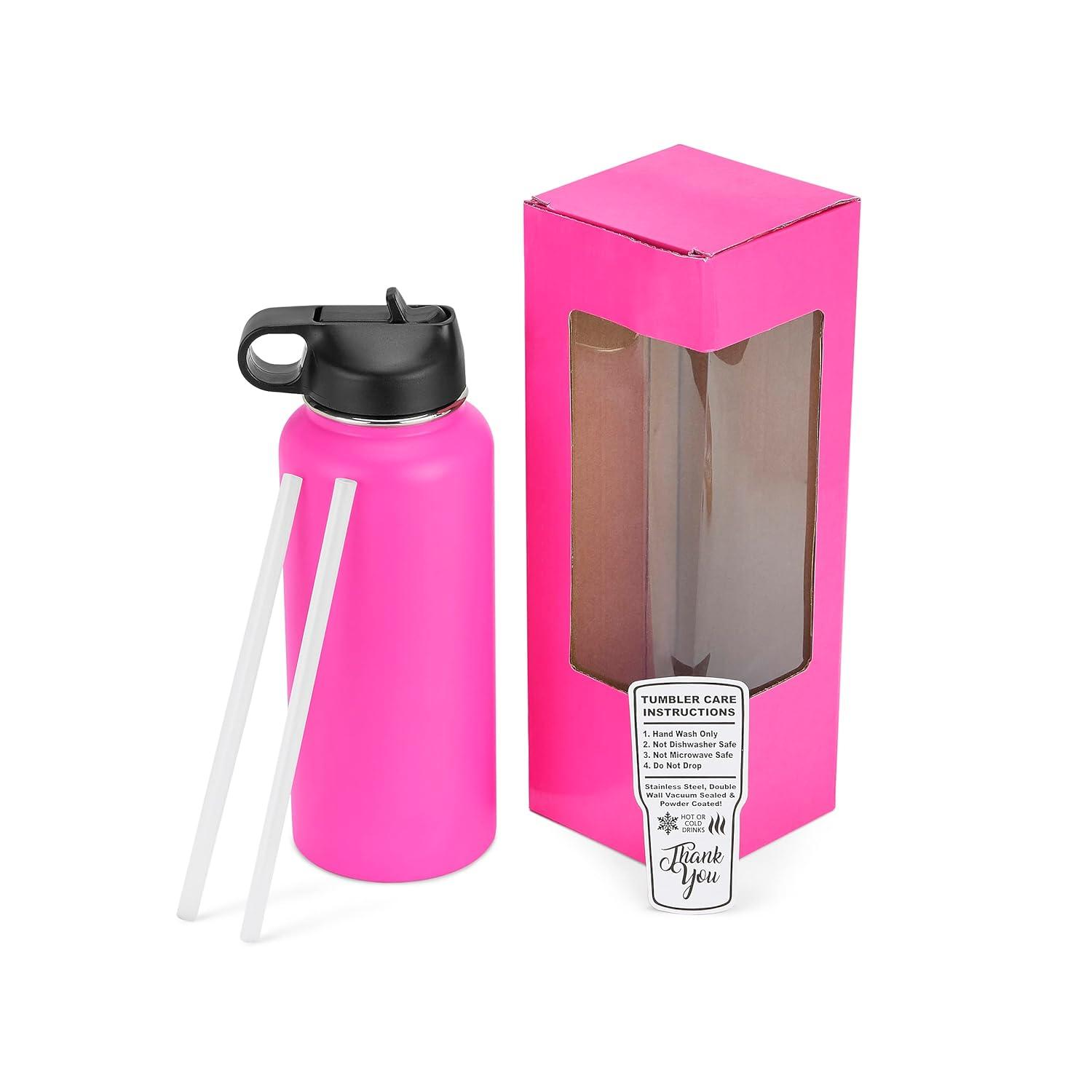 Makerflo 32 oz Pink Hydro Powder Coated Tumbler Ideal for DIY Crafts -Laser Engraving