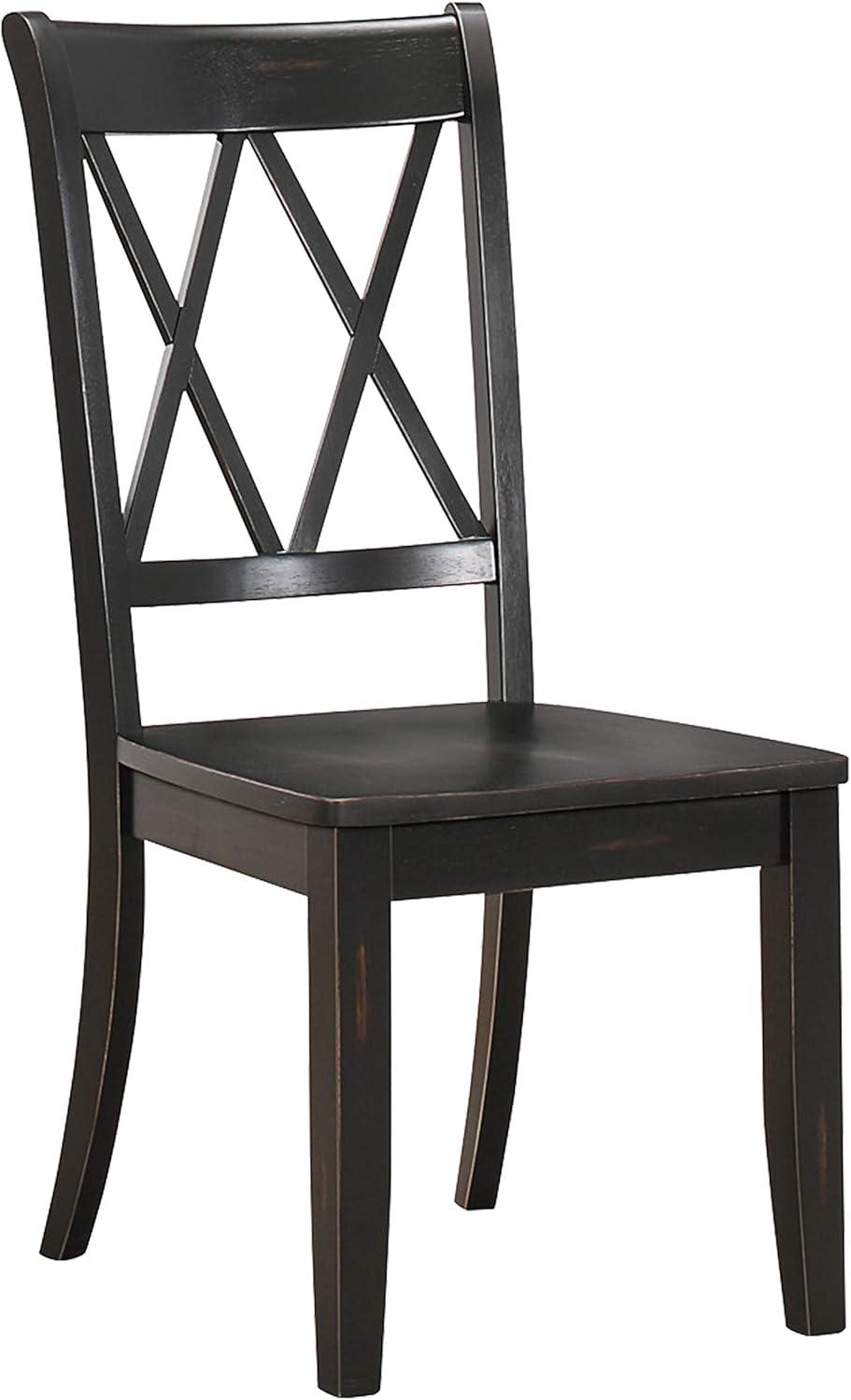 Home Furniture Dining Room Side Chair, Black, set of 2