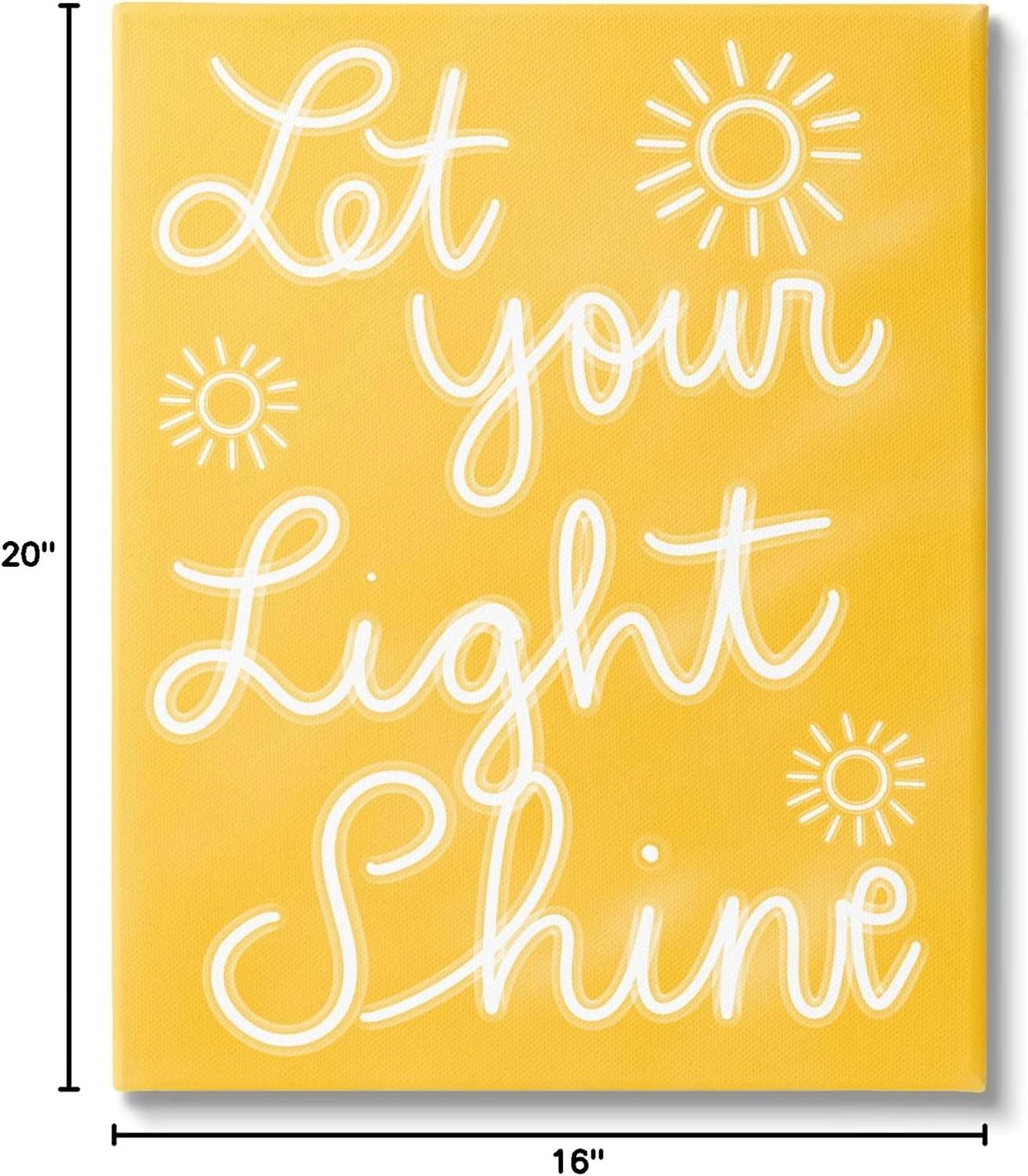 Yellow Inspirational Phrase Canvas Wall Art, 16 x 20 Inch