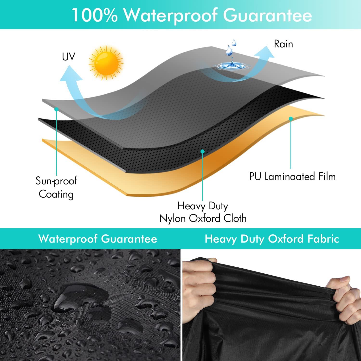 WLEAFJ Patio Sofa Cover Waterproof, Outdoor Loveseat Cover, Heavy Duty Outdoor Couch Cover, Large Lawn Patio Furniture Covers with Air Vent, 48’’ W x 26’’ D x 33’’ H