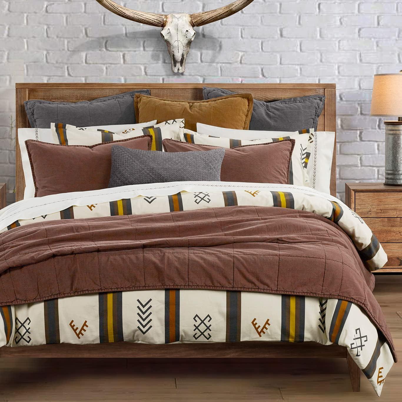 Toluca Full Cotton Canvas Western Duvet Cover Set