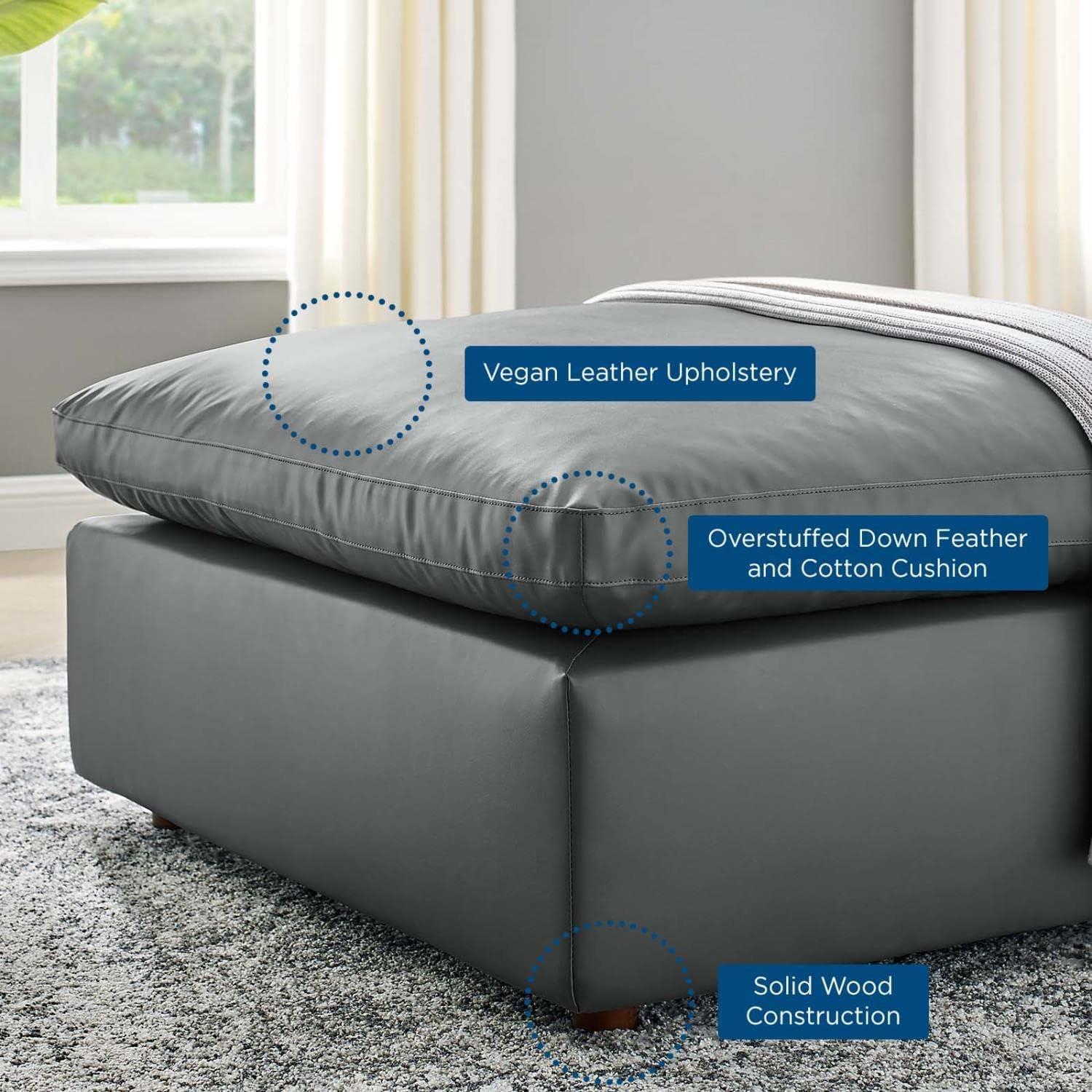 Modway Commix Down Filled Overstuffed Vegan Leather Ottoman