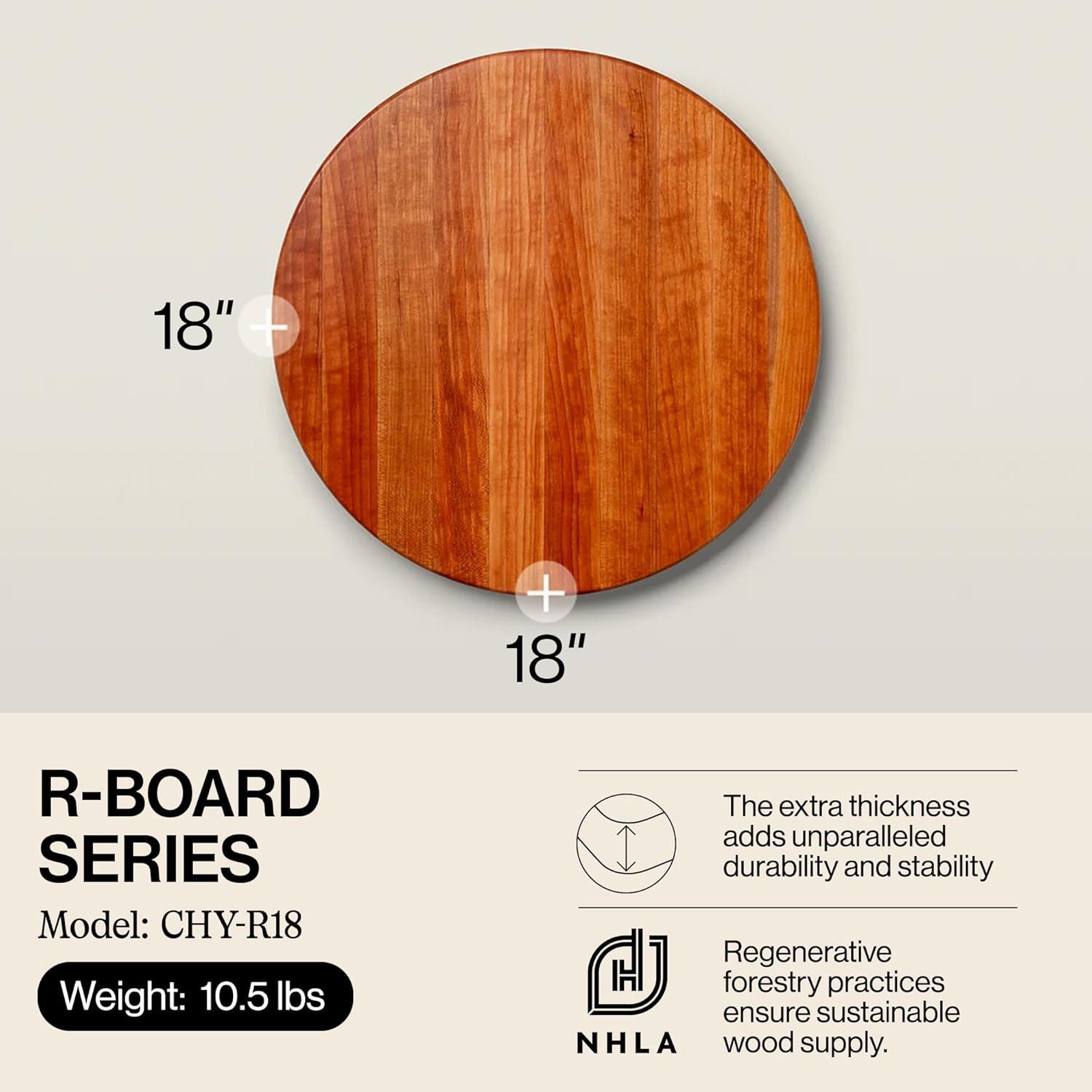 John Boos John Boos 18" Round Cutting Board, 1.5" Edge Grain