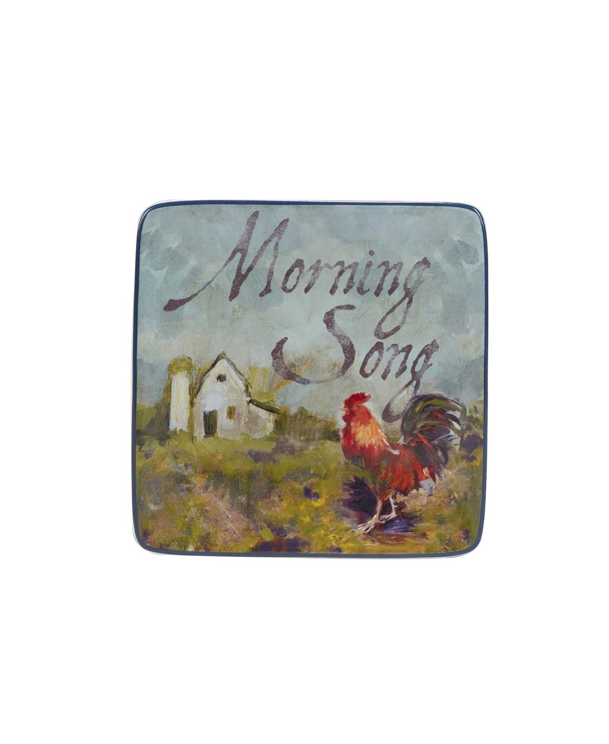 Certified International Certified International Rooster Meadow Set Of 4 Canape Plates