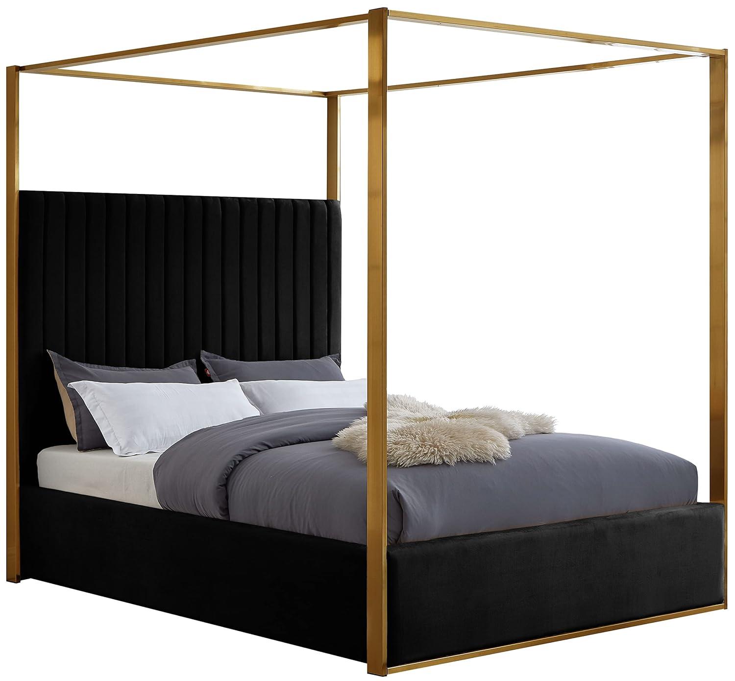 Meridian Furniture Jones Black Velvet King Bed