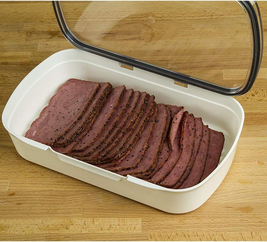 Prepworks Deli ProKeeper Air Tight Silicone Sealed Food Storage Container with Clear Dry Erase Compatible Lid, 11.75 Inches Long