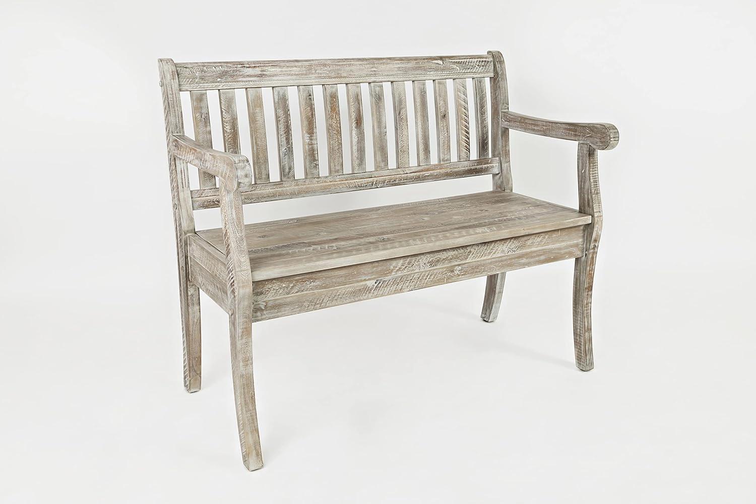 Jofran Artisan's Craft 42" Rustic Farmhouse Distressed Solid Wood Storage Bench