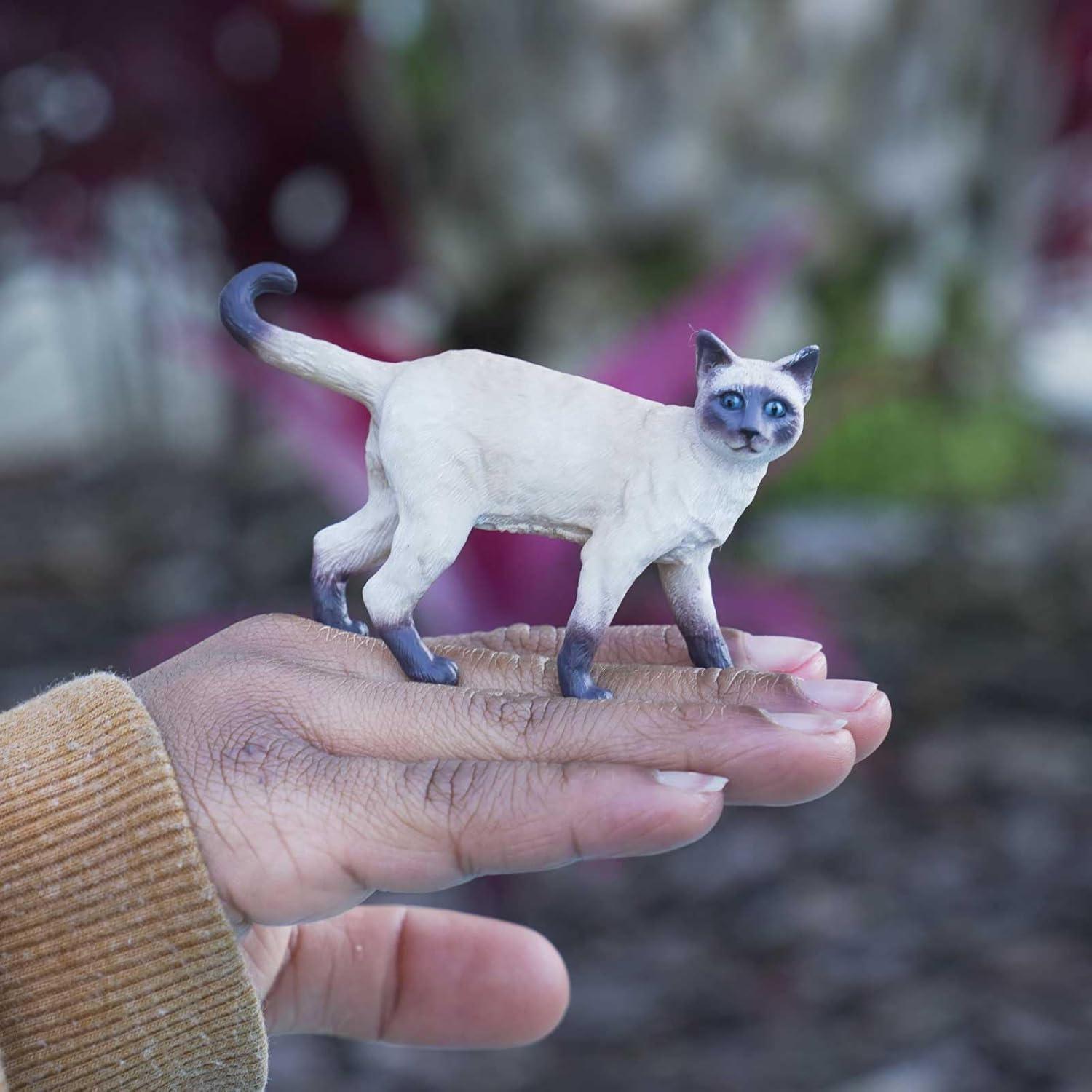 Hand-Painted Cream and Brown Siamese Cat Figurine
